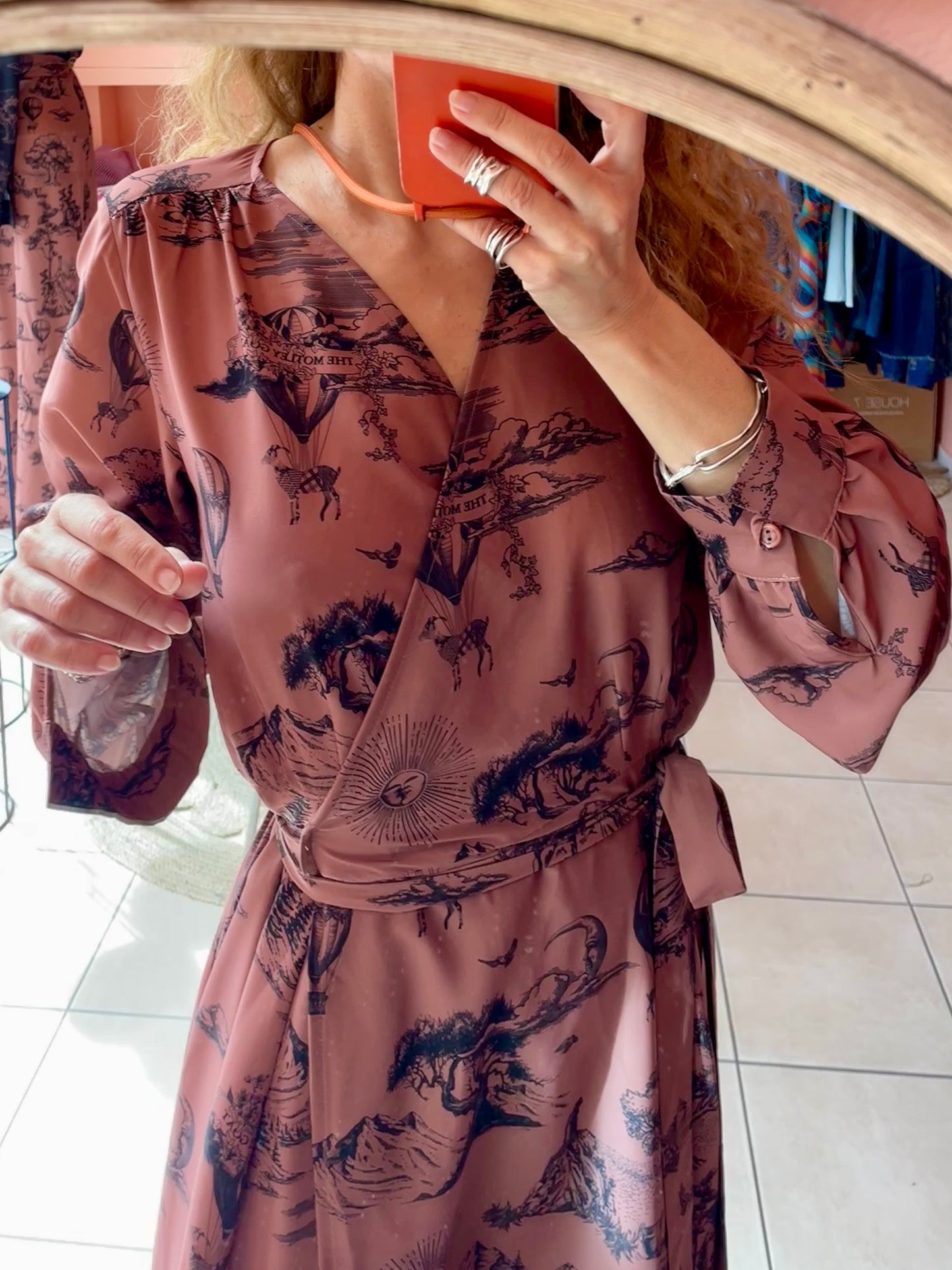 Midi Wrap Dress (Toile Brown)