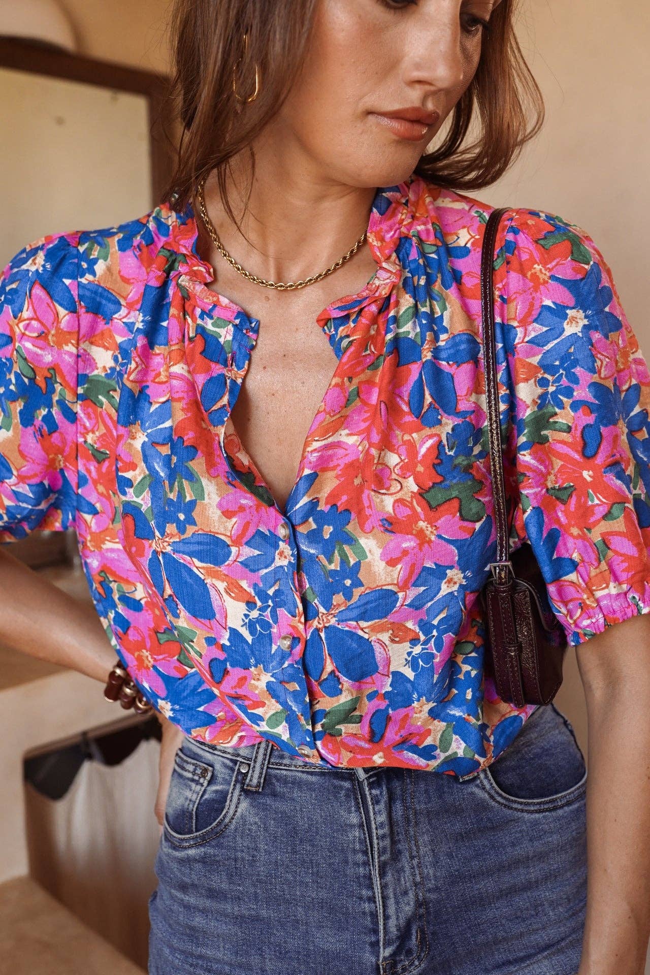 Wisteria Shirt (blue flowers)