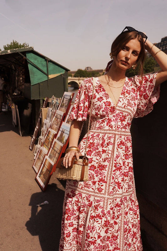Red Bloom Long Dress