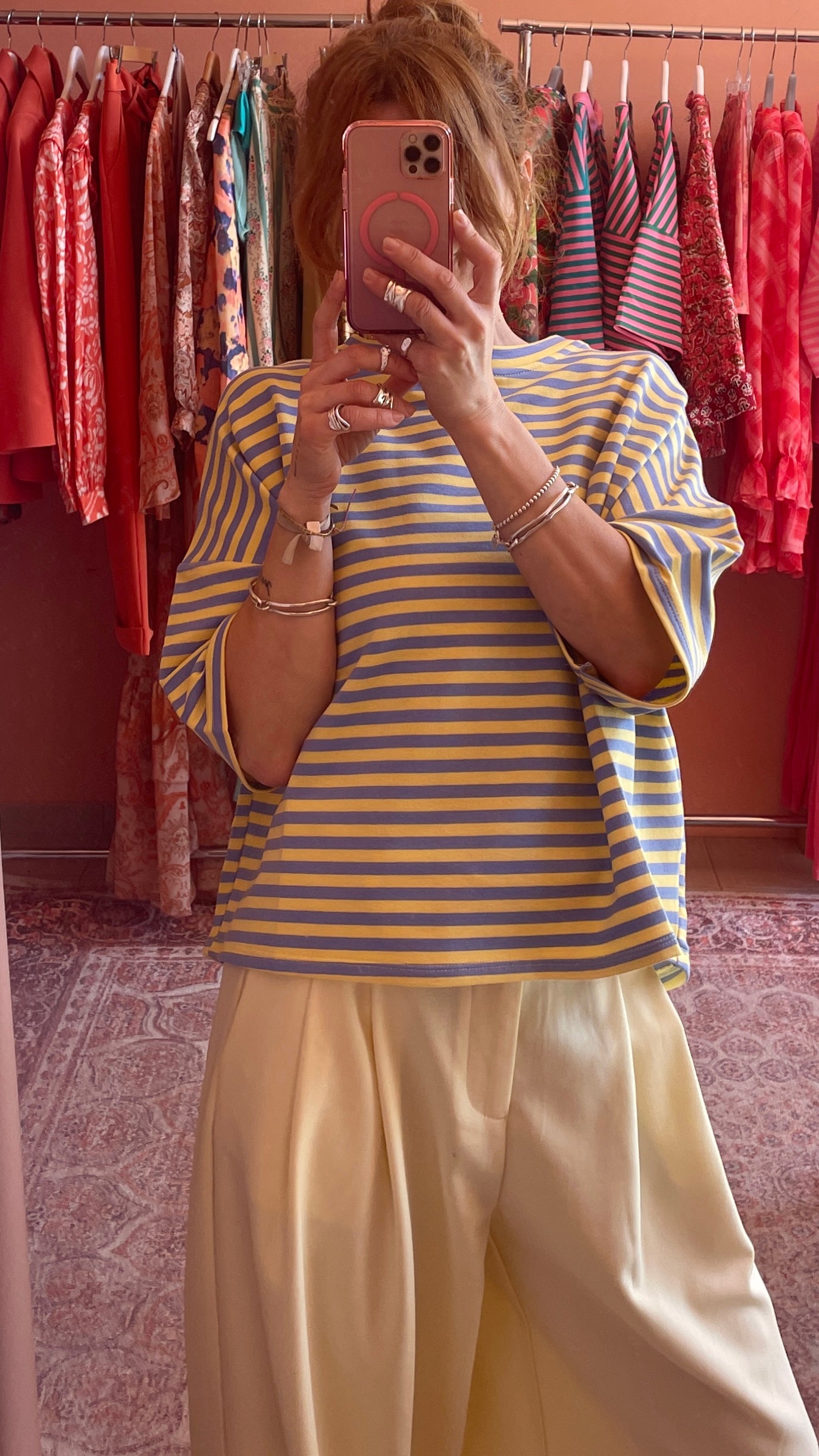 Boxy Cotton T-Shirt (sunny beach)