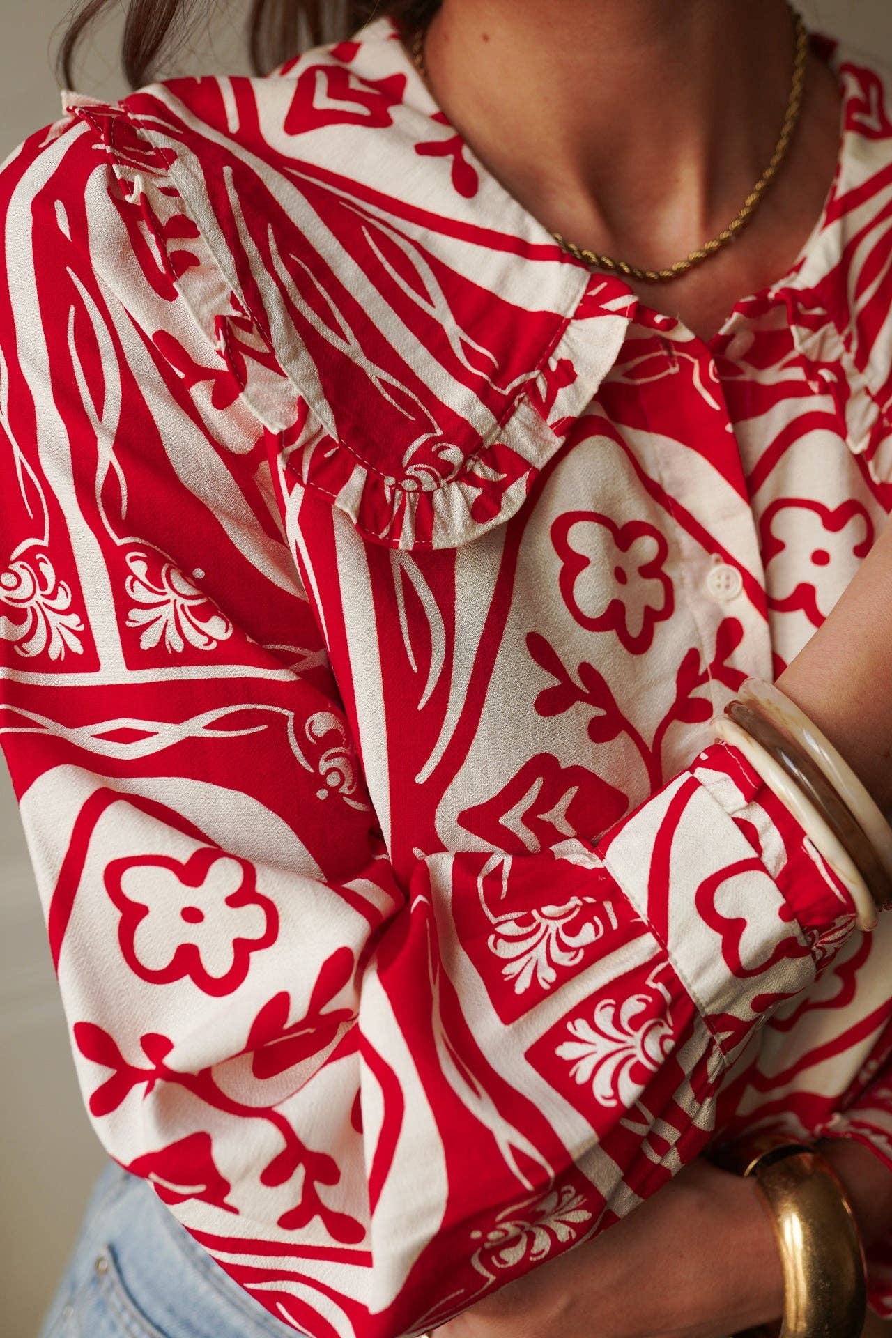 Anika Shirt (red/white)