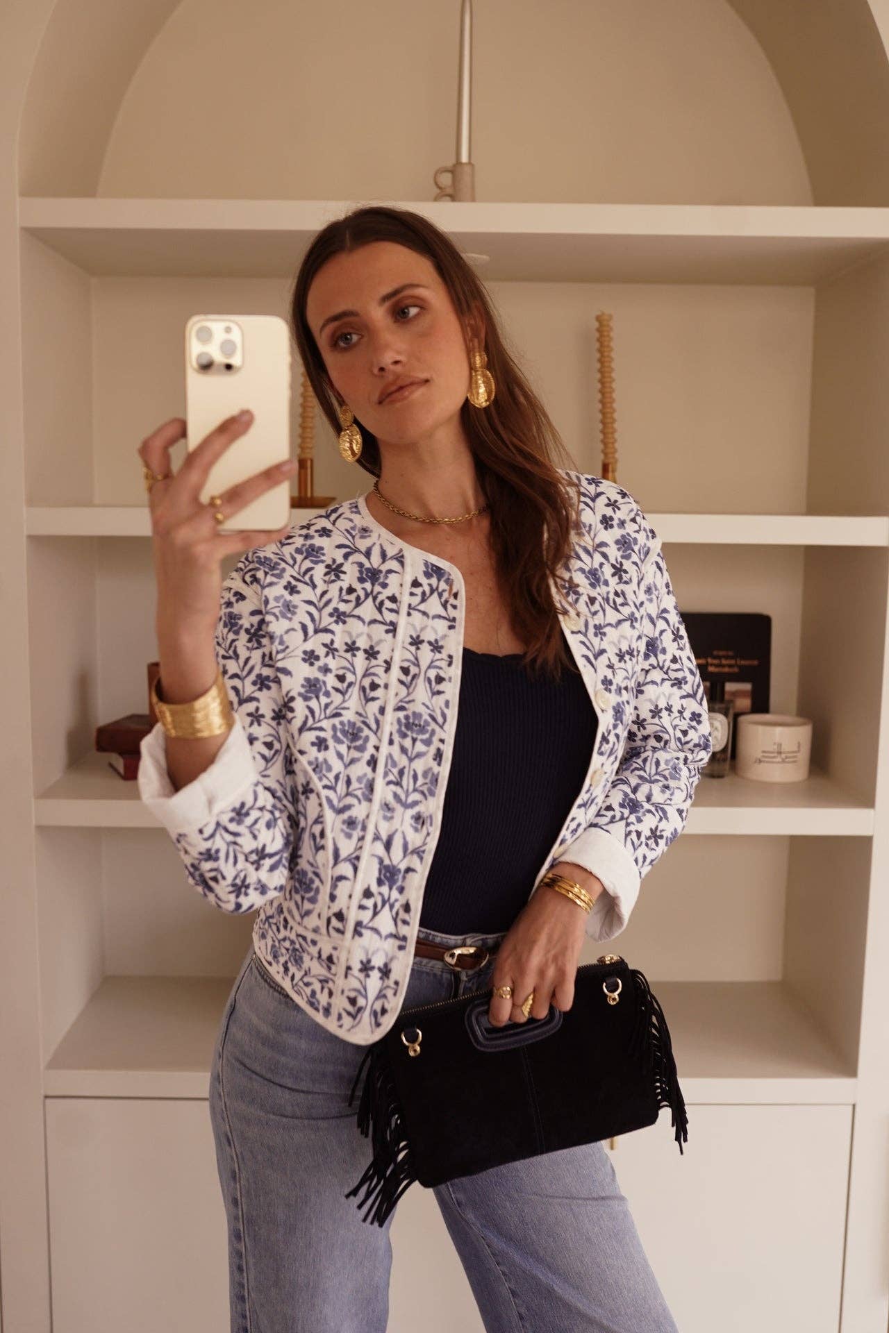 Sorina Jacket  (flowers blue)