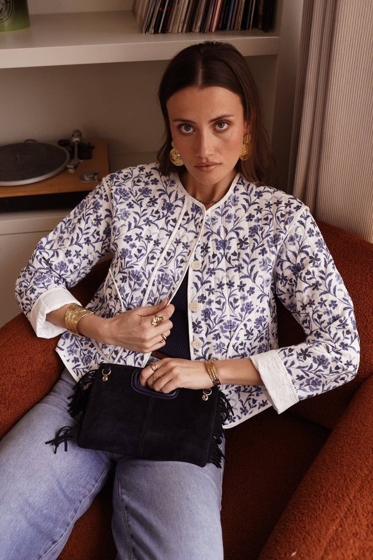 Sorina Jacket  (flowers blue)