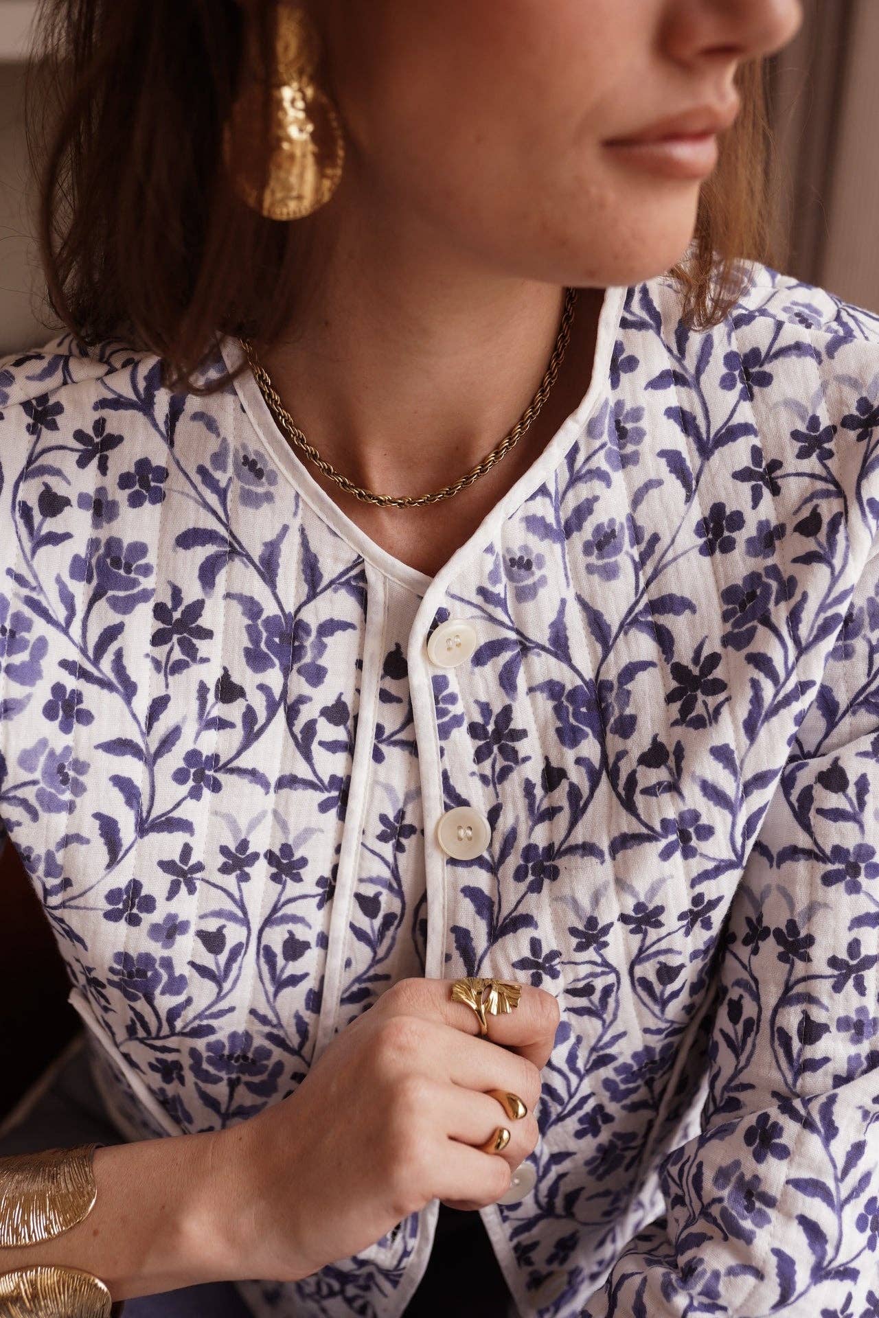 Sorina Jacket  (flowers blue)