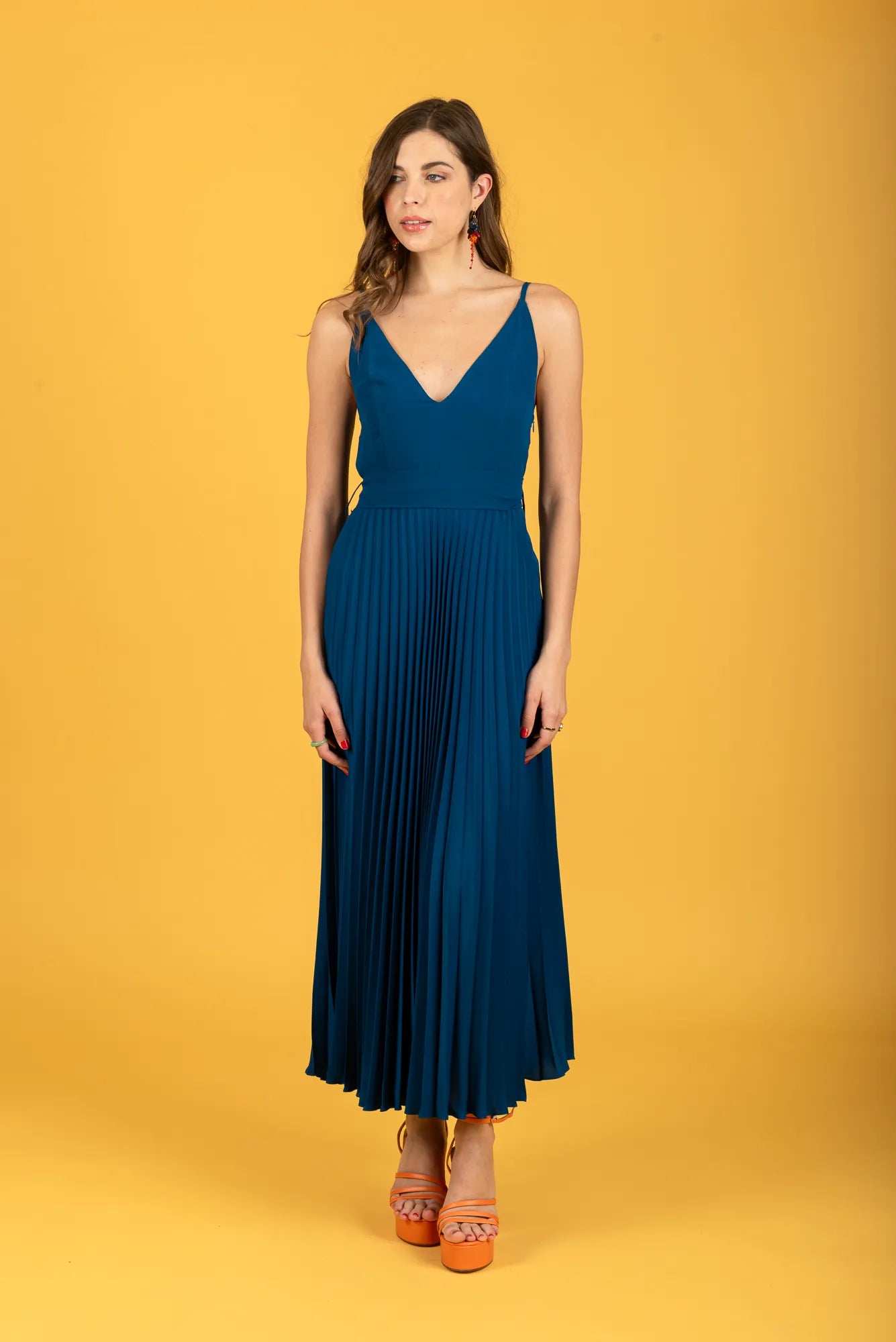 Gabriela Pleated Dress (blue)