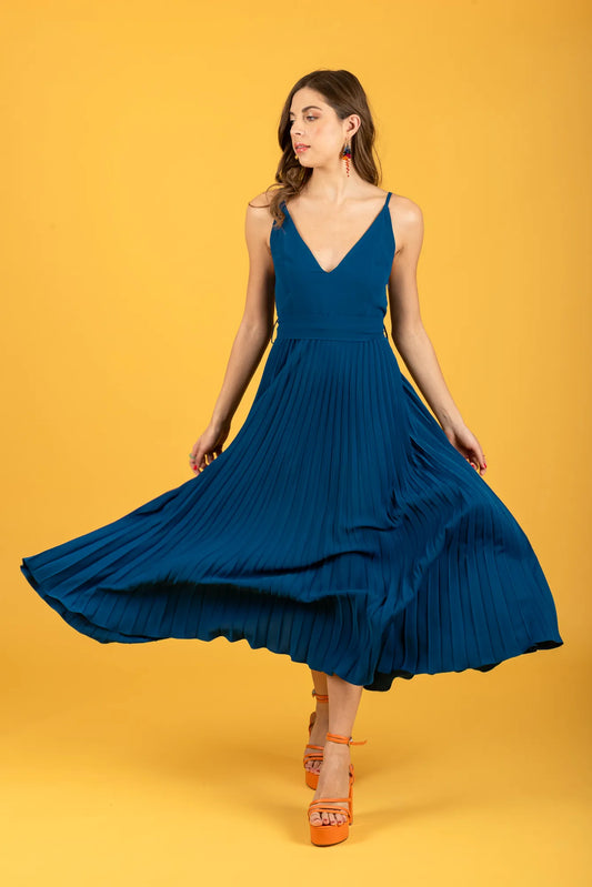 Gabriela Πλισέ Φόρεμα (μπλε)