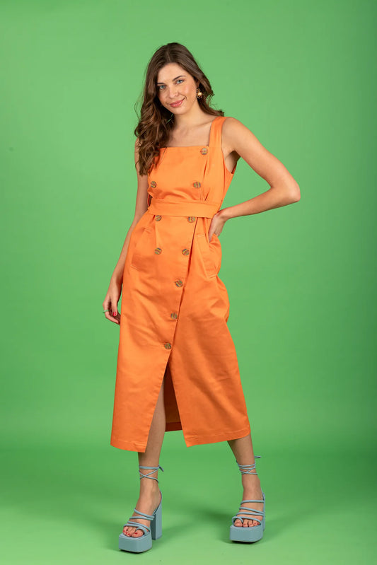 Stephanie Midi Dress (papaya)