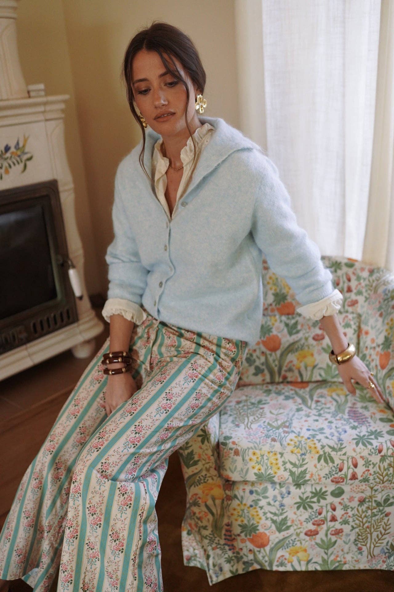 Paolo Floral Pants (green)