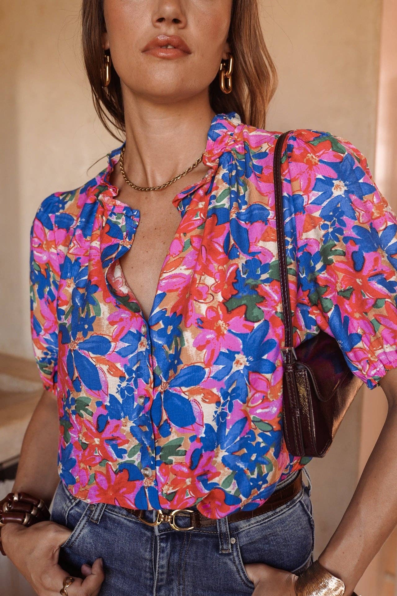 Wisteria Shirt (blue flowers)