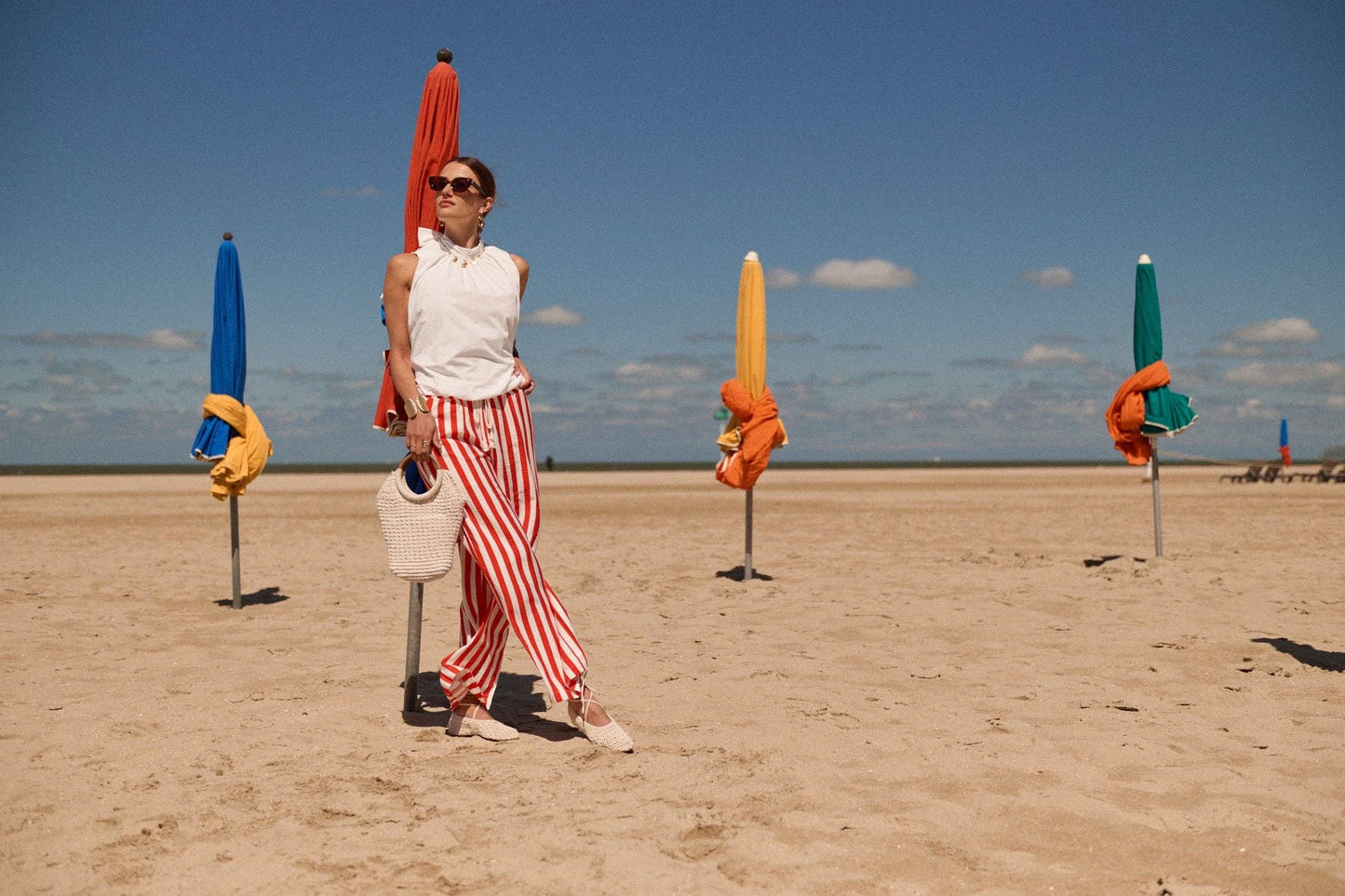 Bay Trousers (red/ivory stripes)
