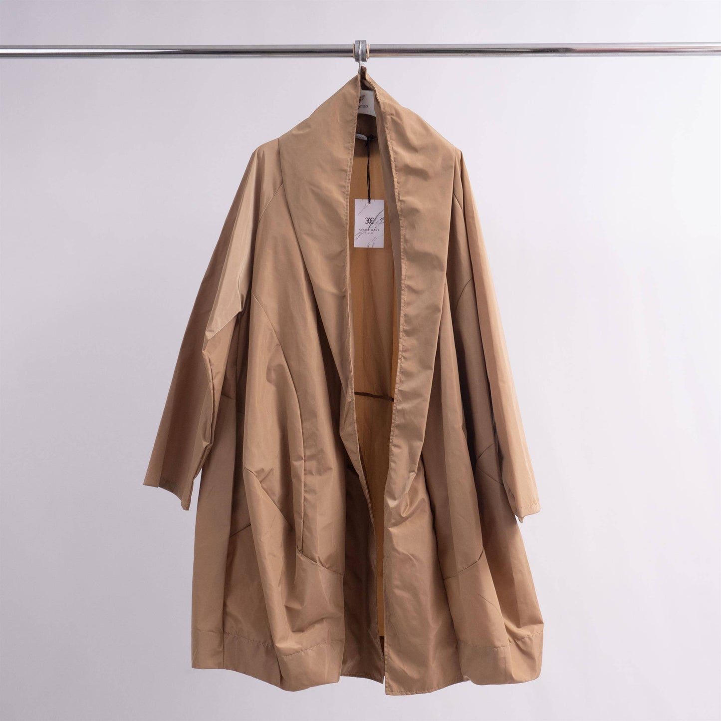 Oversized Hooded Raincoat - Beige