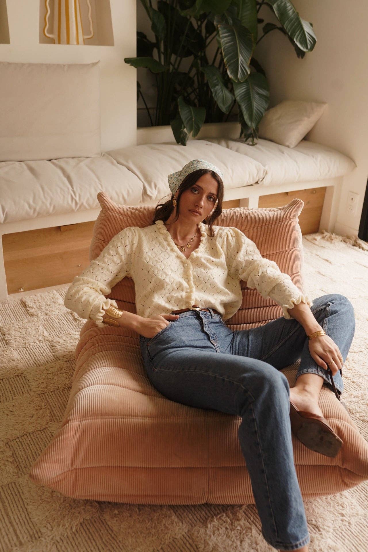 Knitted Cardigan Fluffy Clouds (beige)