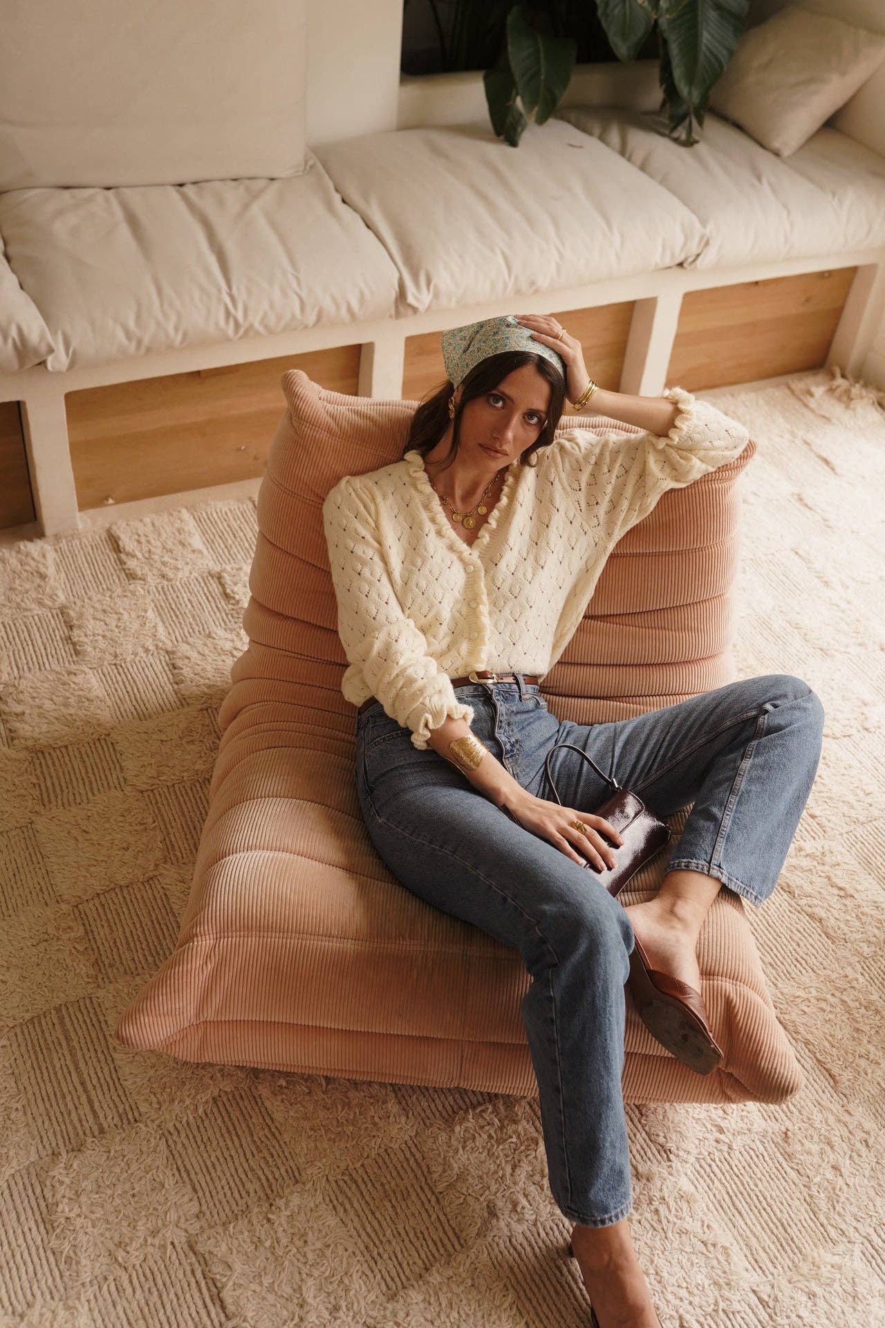 Knitted Cardigan Fluffy Clouds (beige)