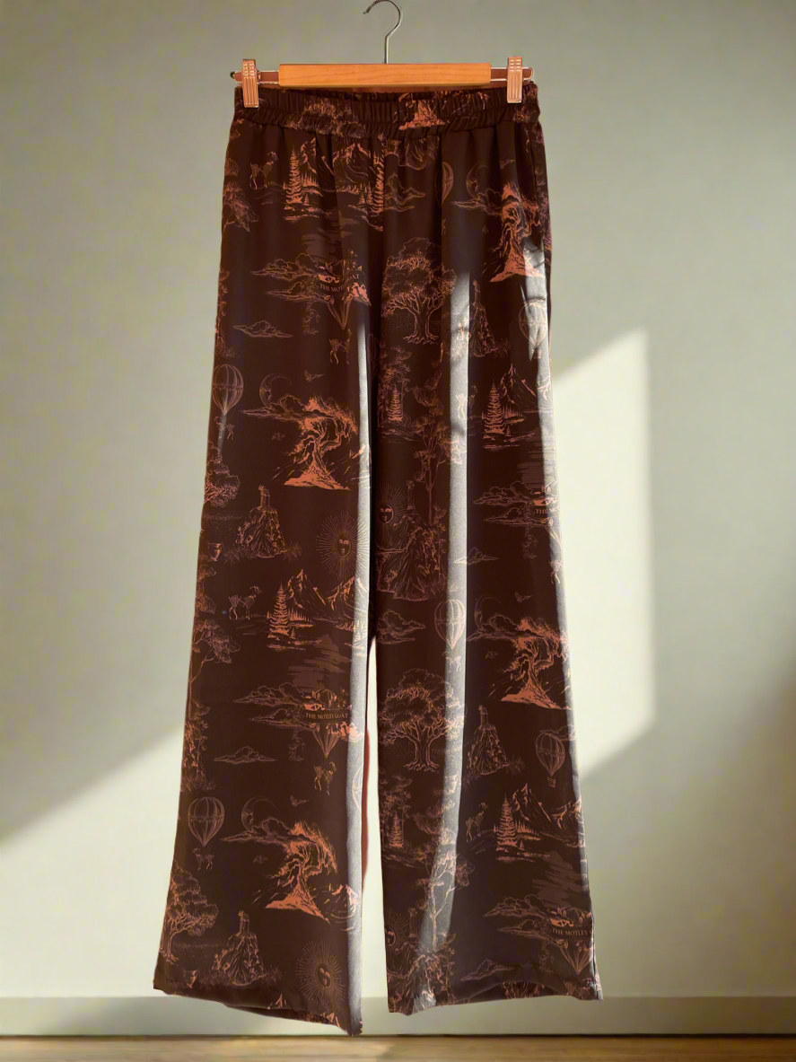 Printed Wide Pants (Toile Black)