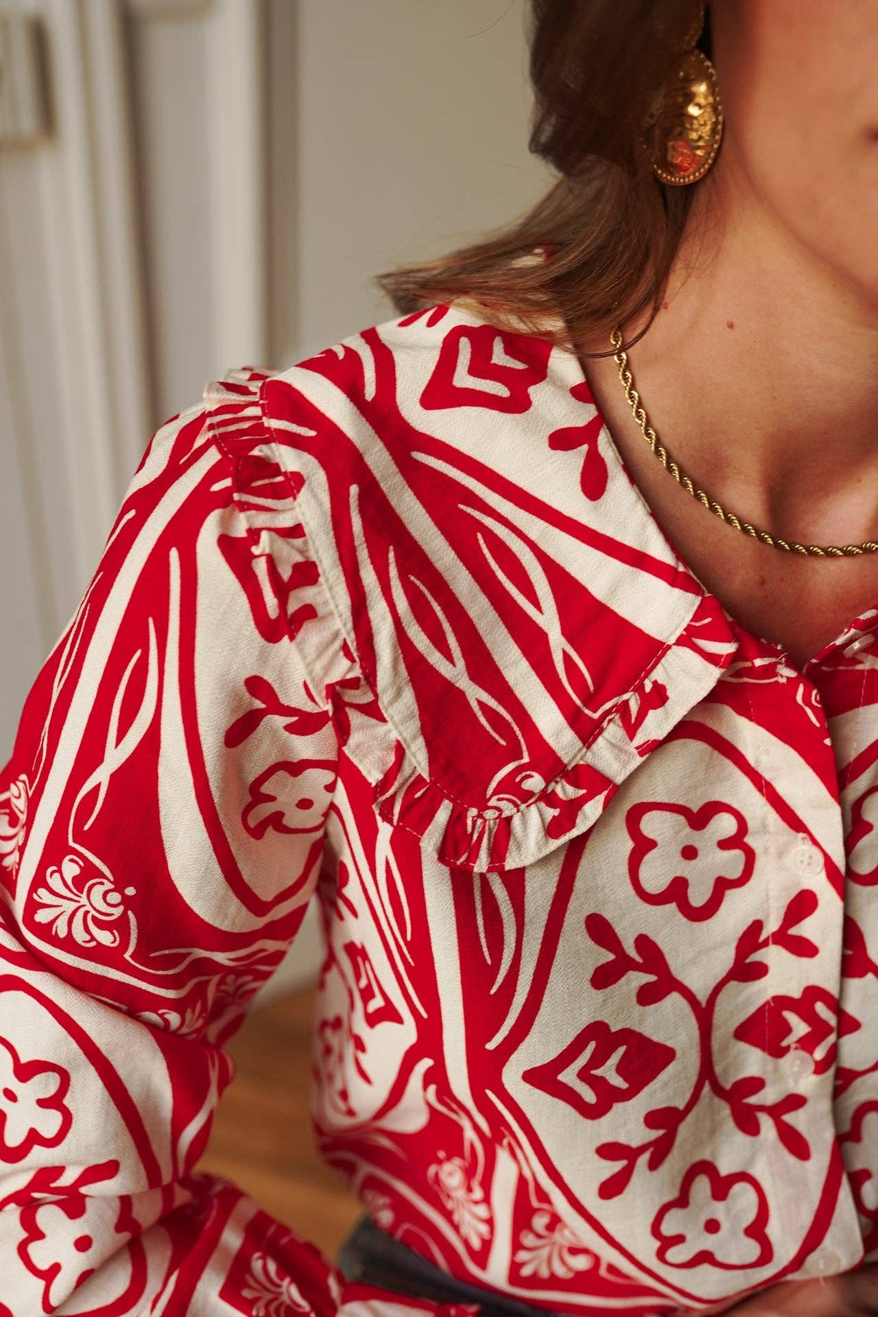 Anika Shirt (red/white)