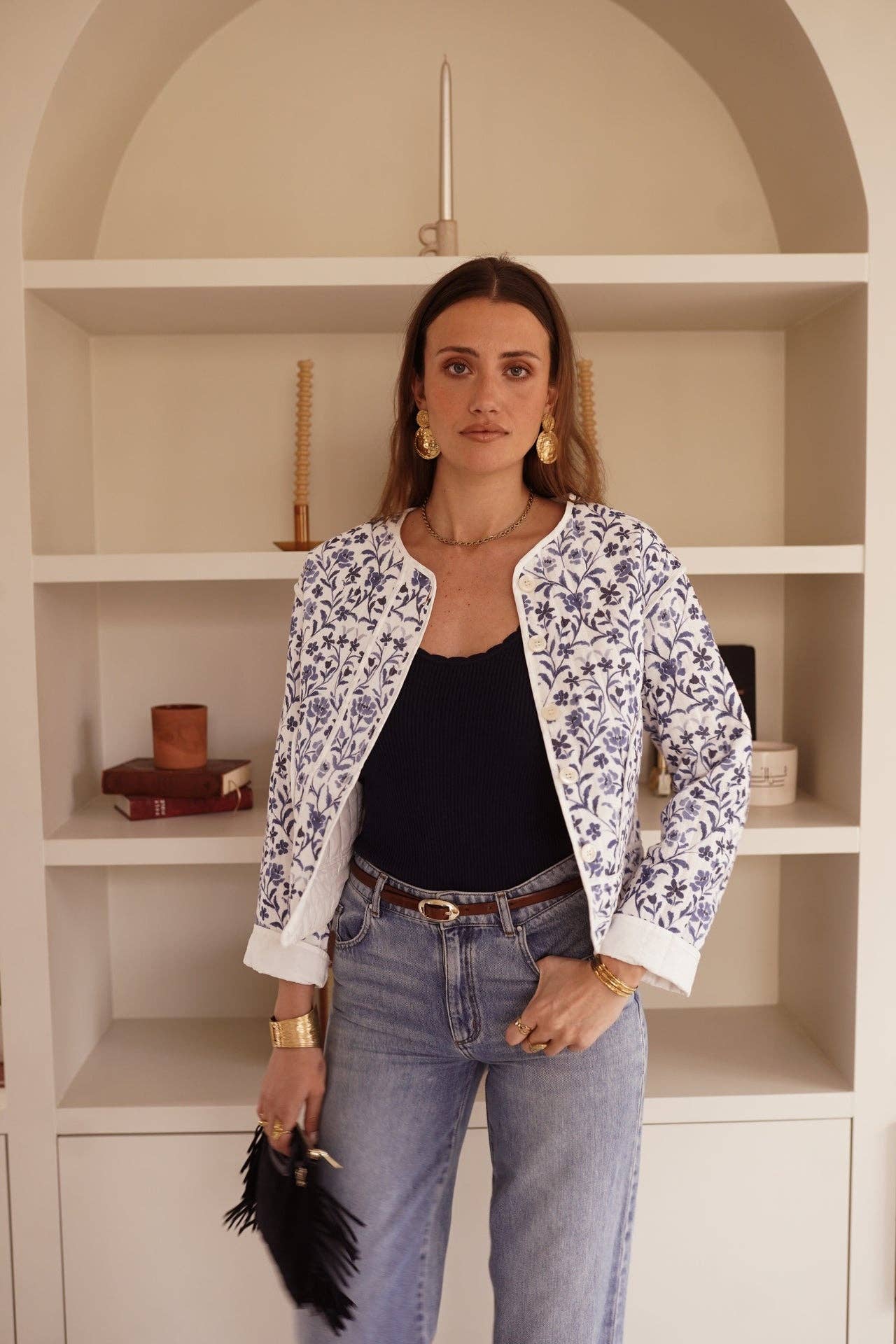 Sorina Jacket  (flowers blue)