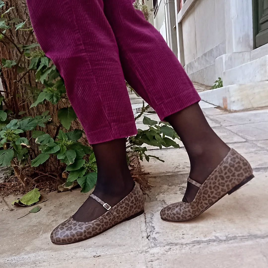 Leather Ballet Flats (Animal Print)
