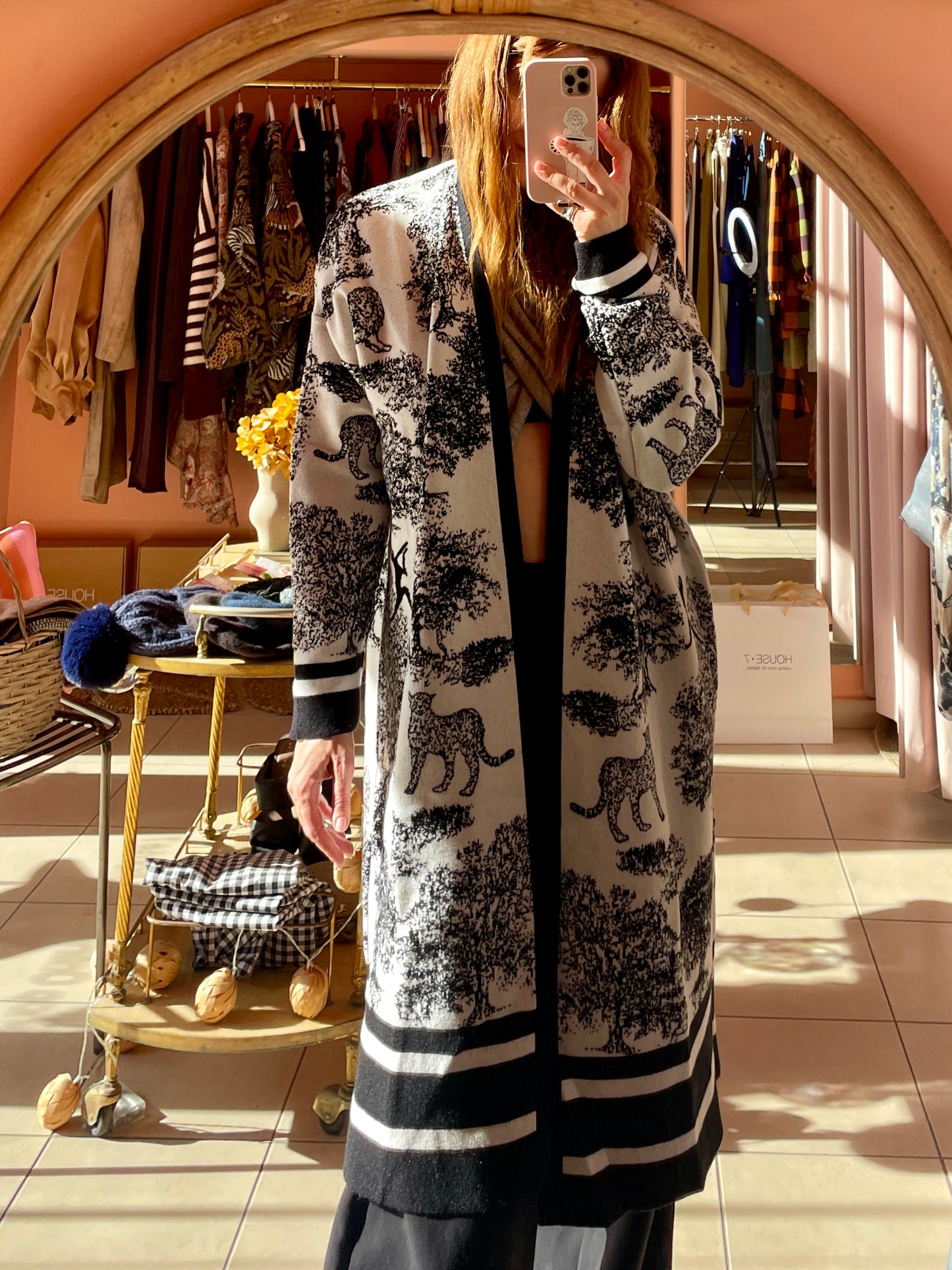 Long Knitted Cardigan - Black