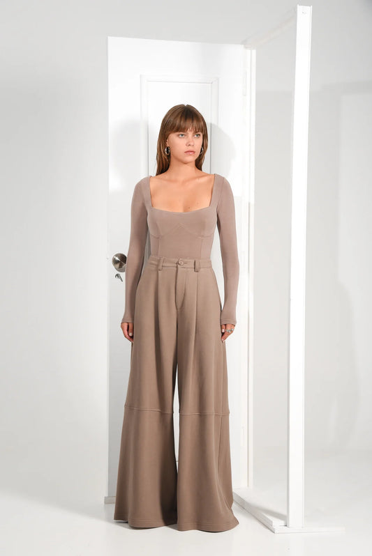 Step Wide Pants (Taupe)