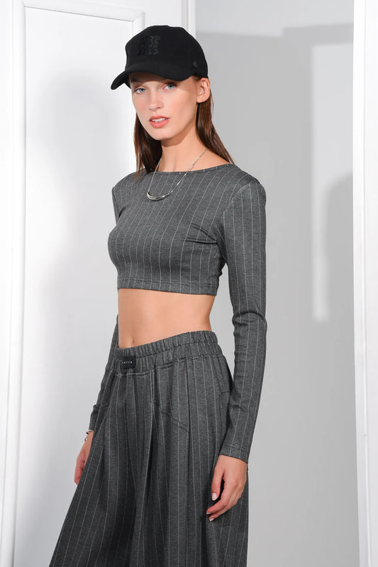 Ahead Crop Top (Grey)