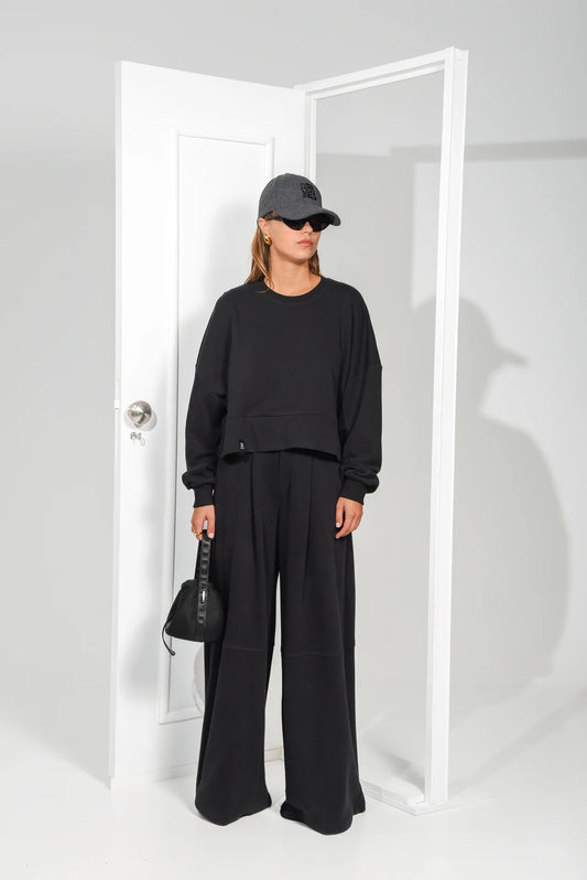 Step Wide Pants (Black)