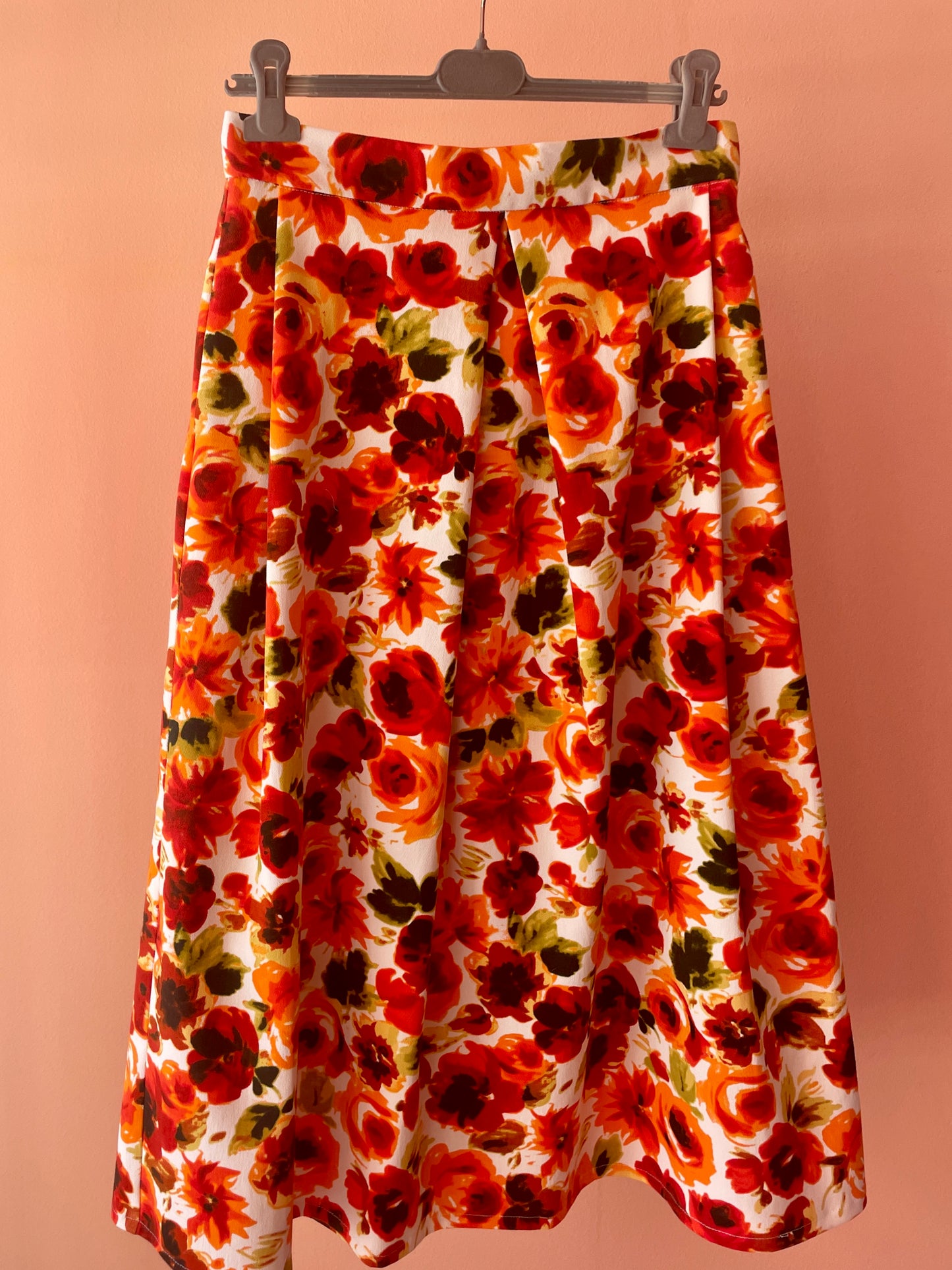 Long Floral Skirt (Orange Blossom)