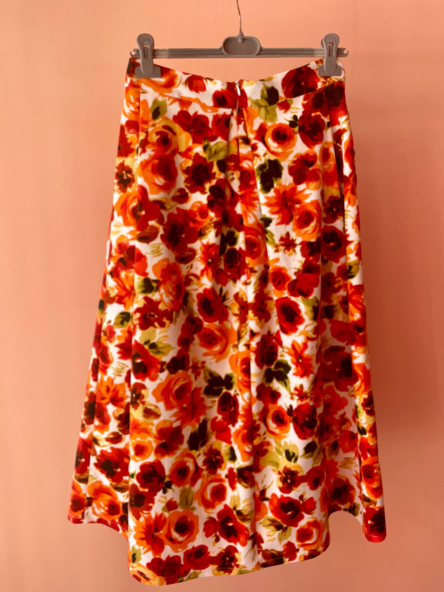 Long Floral Skirt (Orange Blossom)