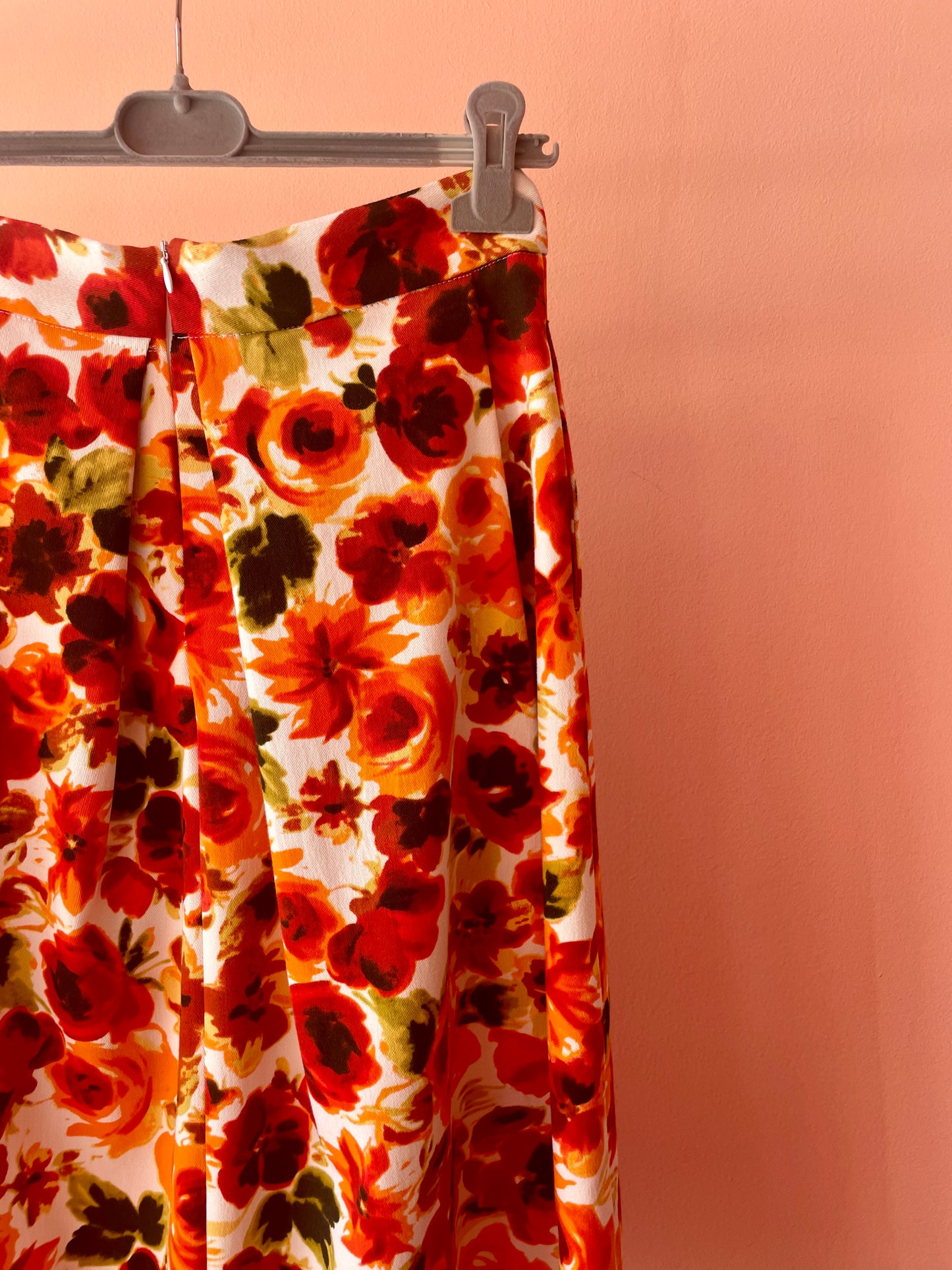 Long Floral Skirt (Orange Blossom)