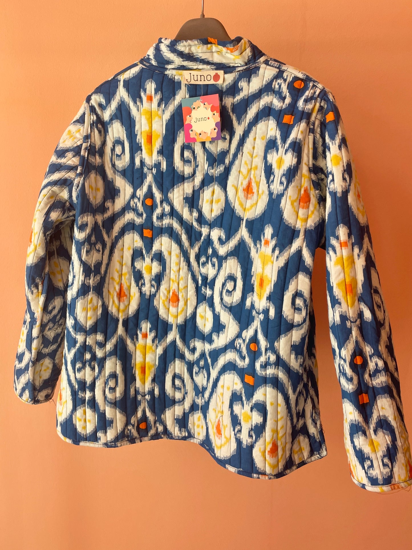 Cotton Double-Faced Jacket (Flowers Blue)