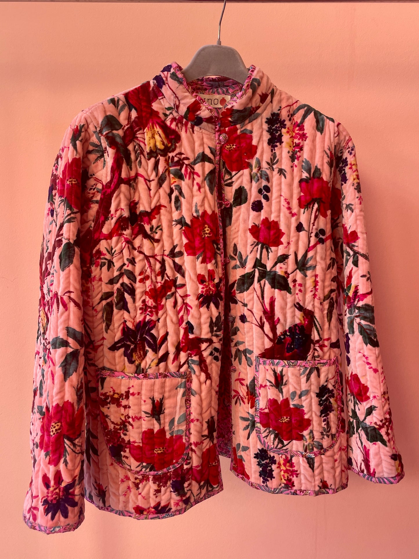 Cotton Double-Faced Jacket (Flowers Pink)