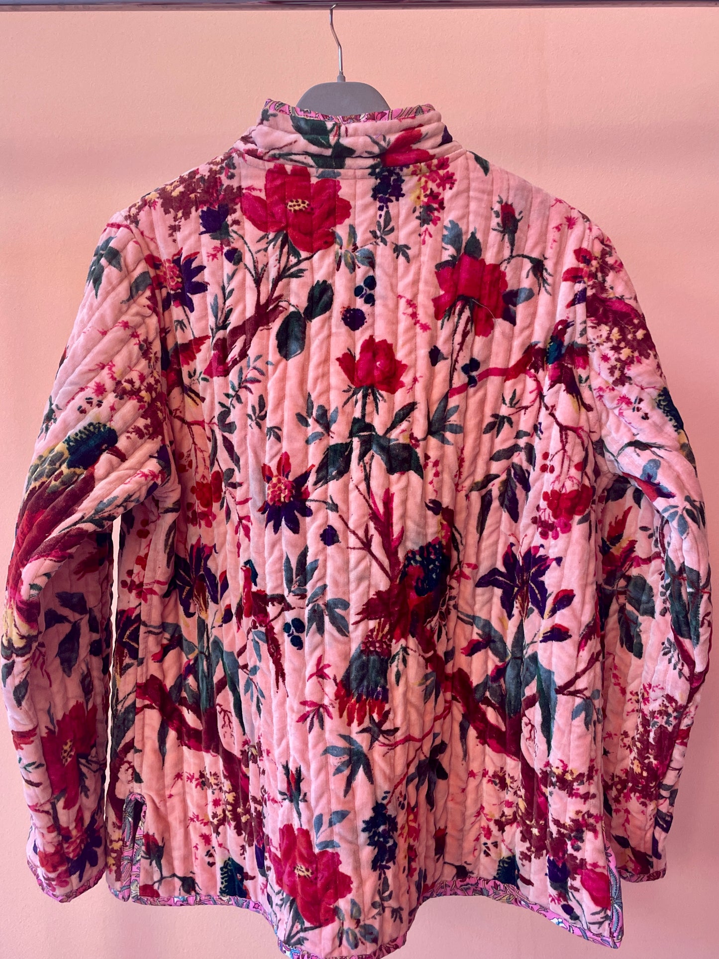 Cotton Double-Faced Jacket (Flowers Pink)
