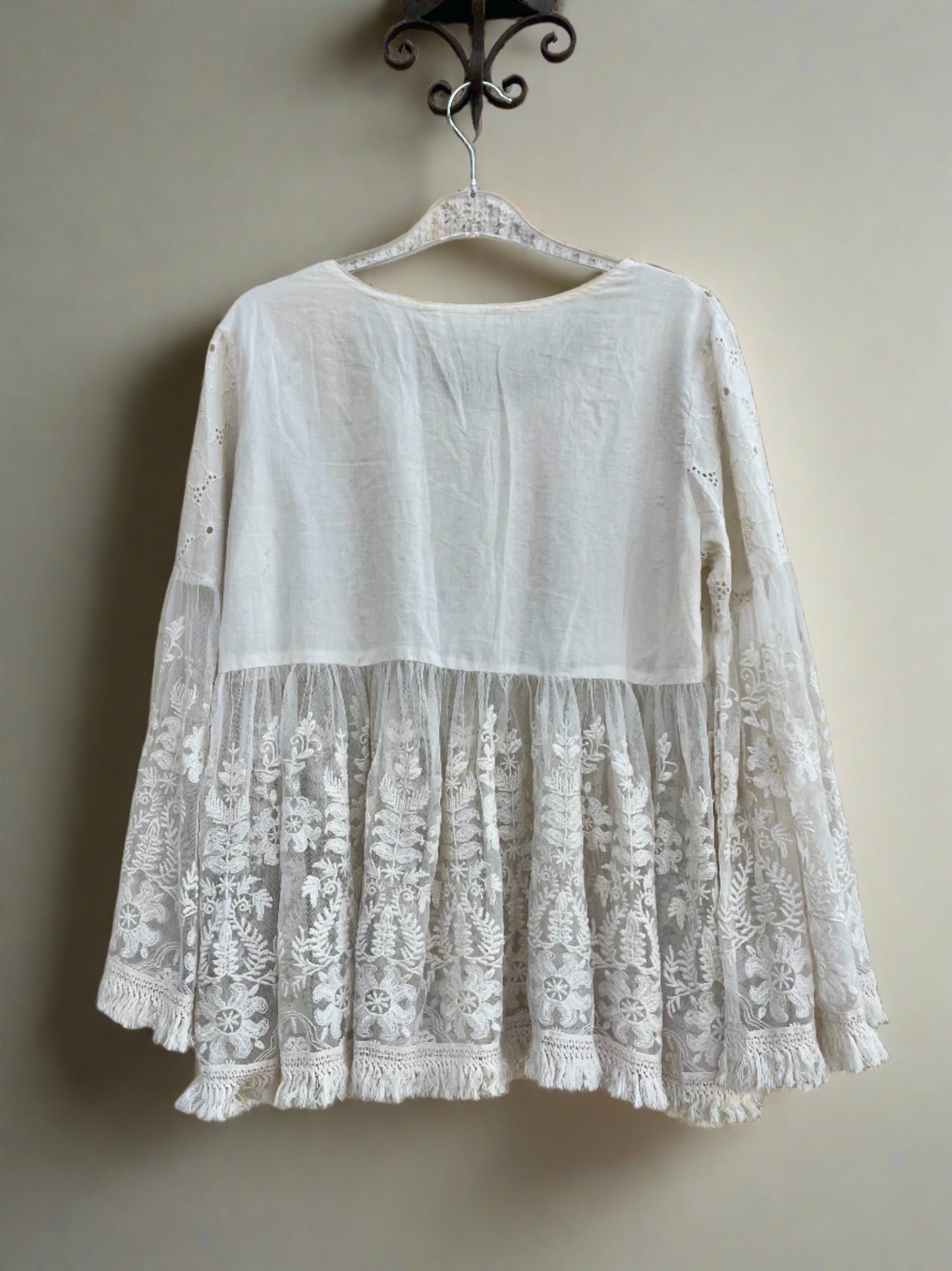 Long Sleeved Lace Top (ivory)