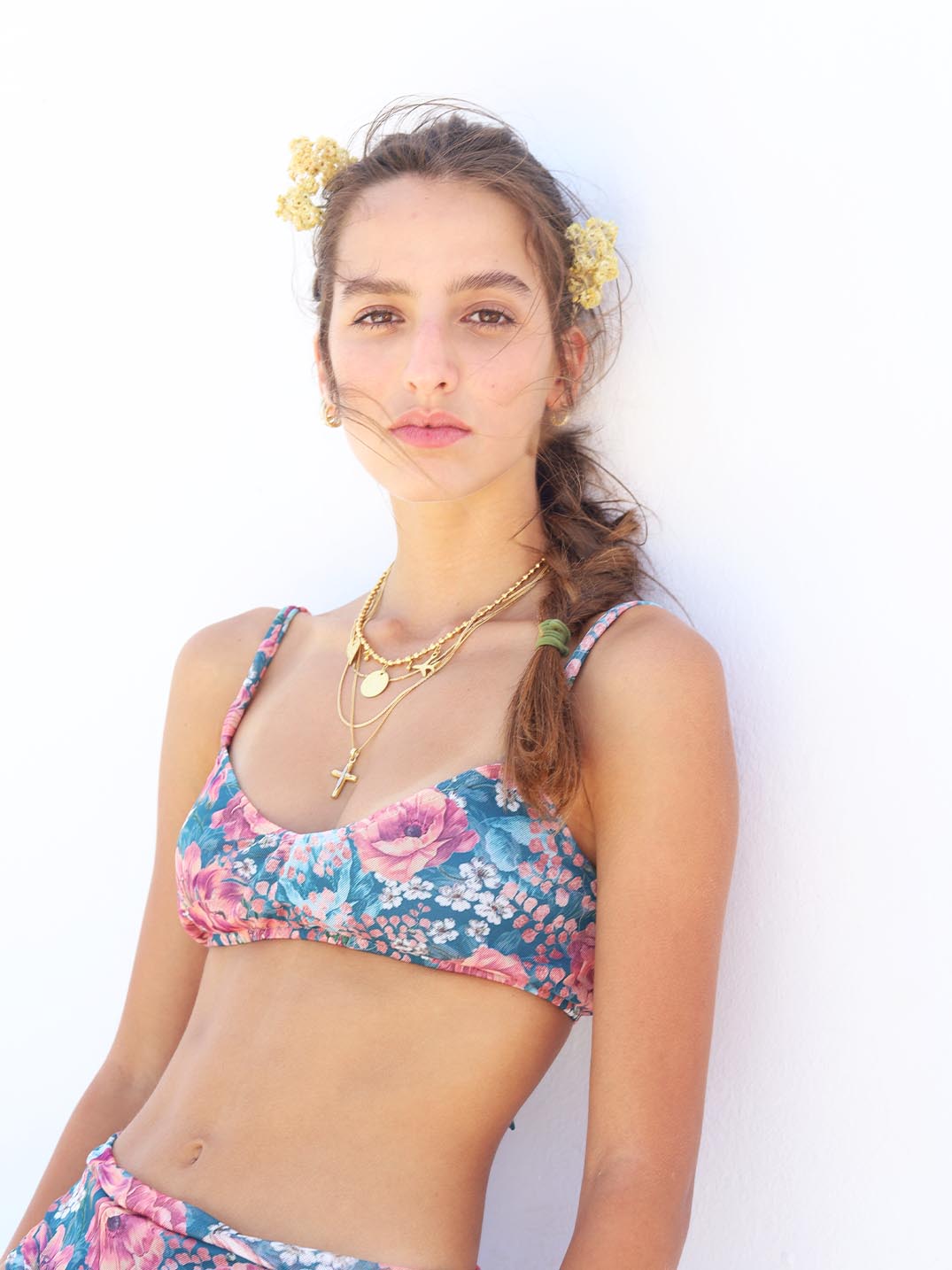 Violoncelle Bikini (flowers petrol)