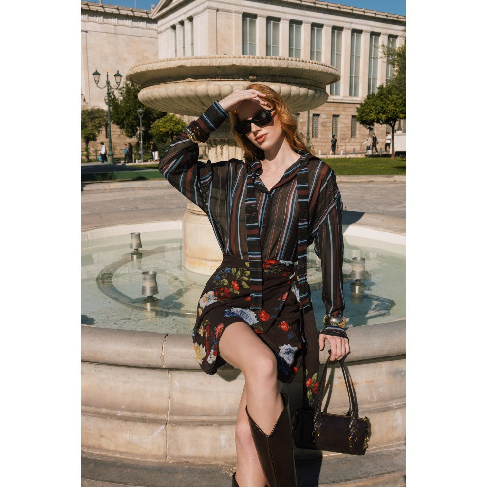 Solaire Short Skirt (Flowers Choco)