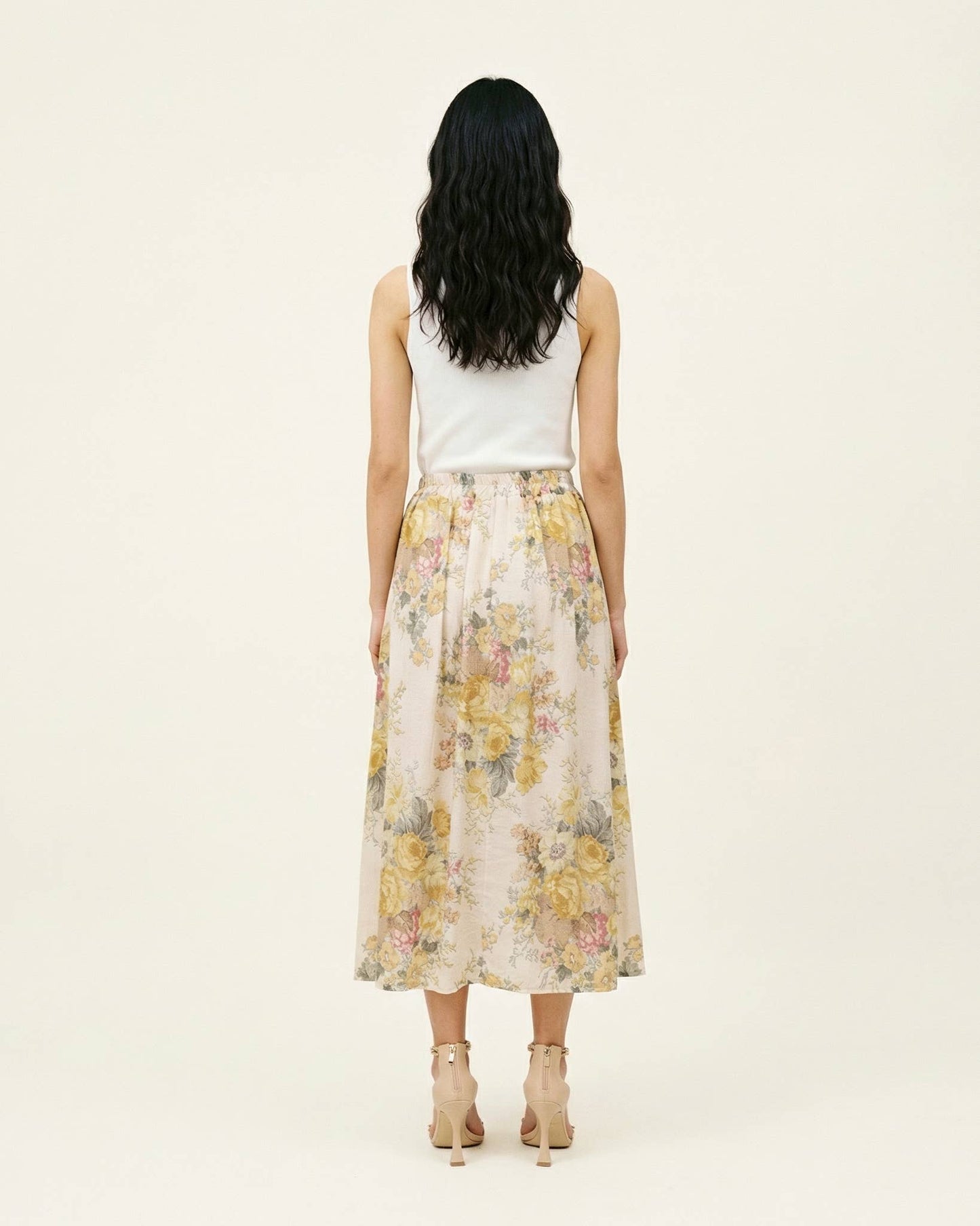 Tivoli Gardens Midi Skirt (ivory)