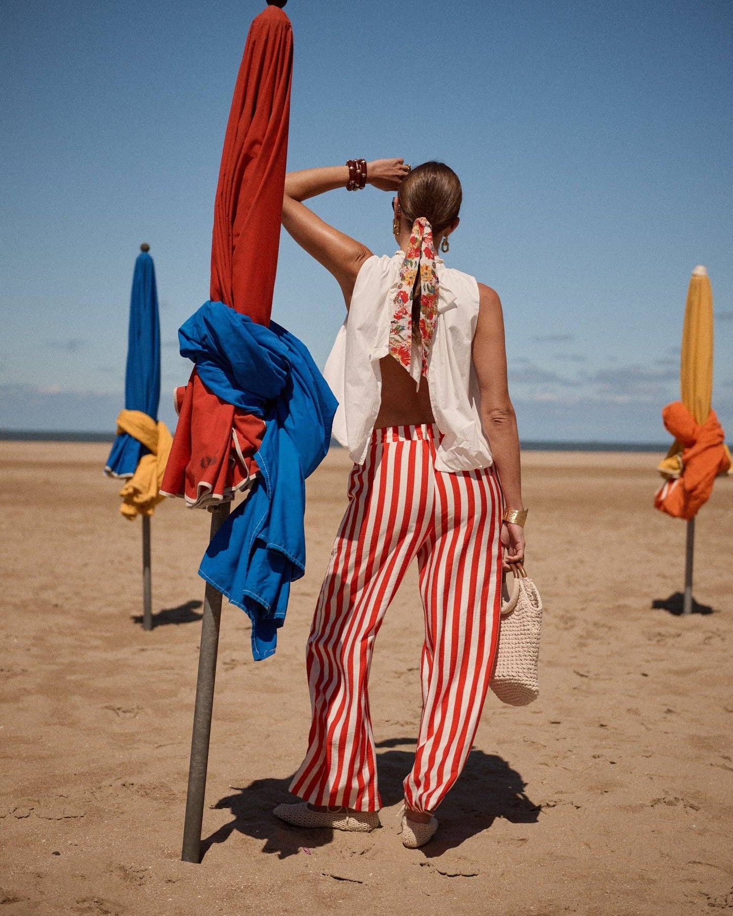 Bay Trousers (red/ivory stripes)
