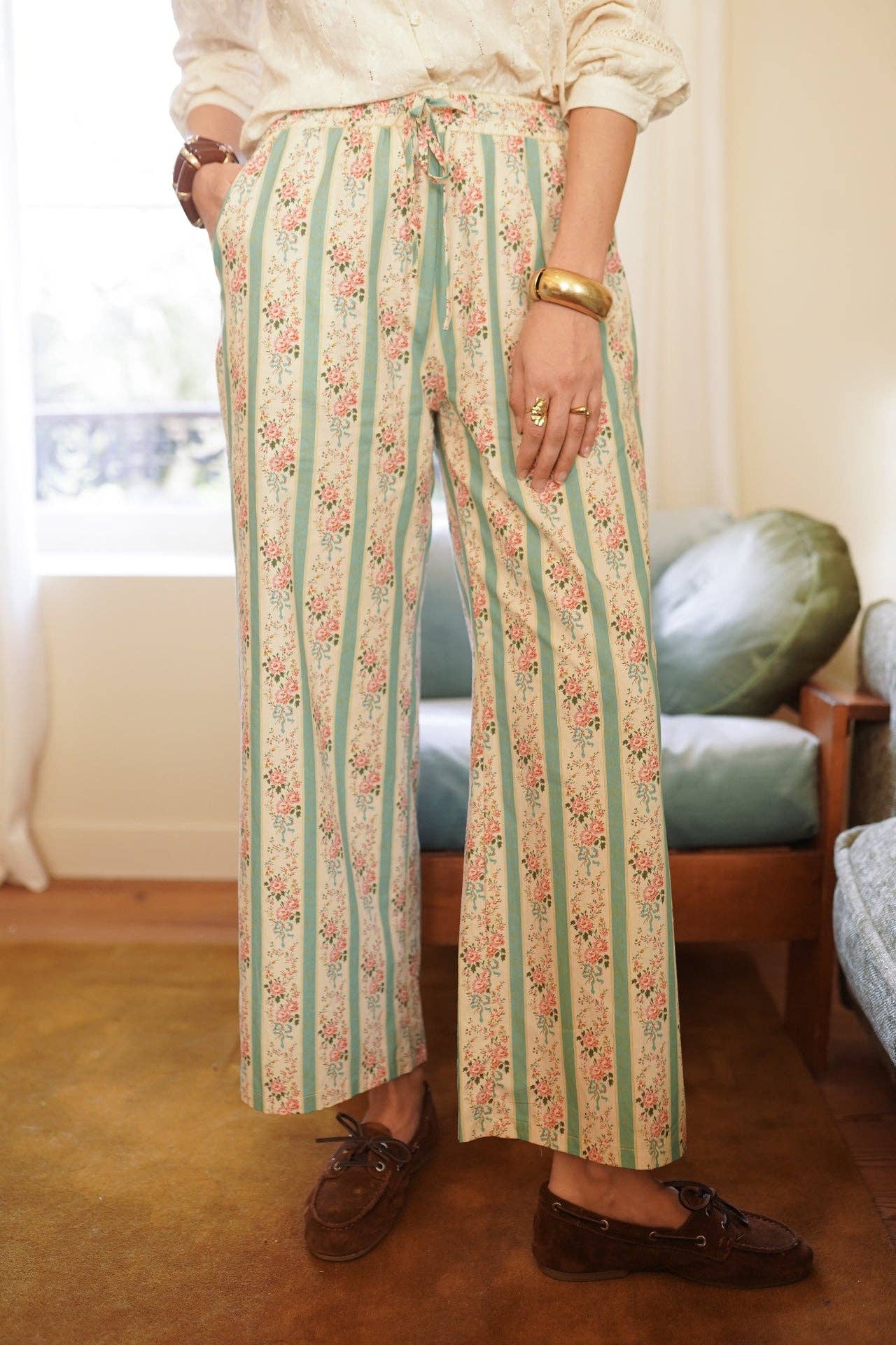 Paolo Floral Pants (green)