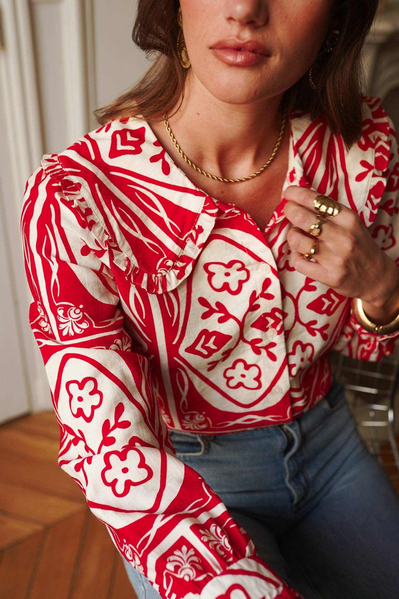 Anika Shirt (red/white)