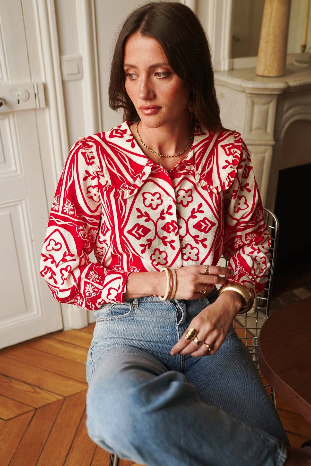 Anika Shirt (red/white)