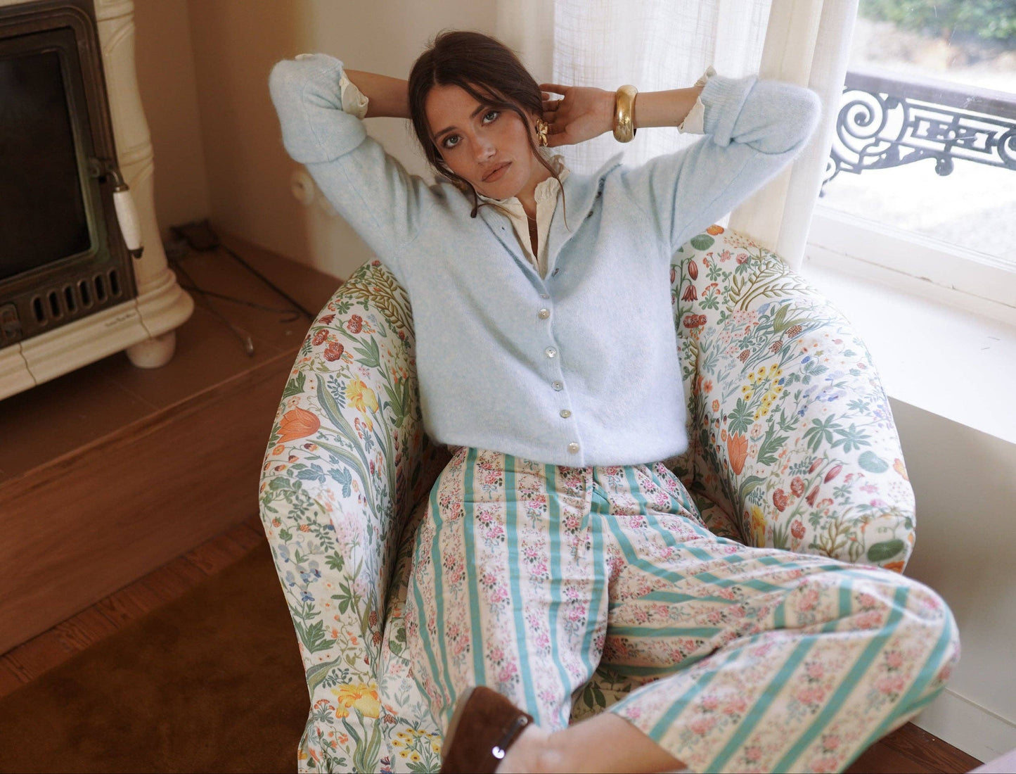 Paolo Floral Pants (green)