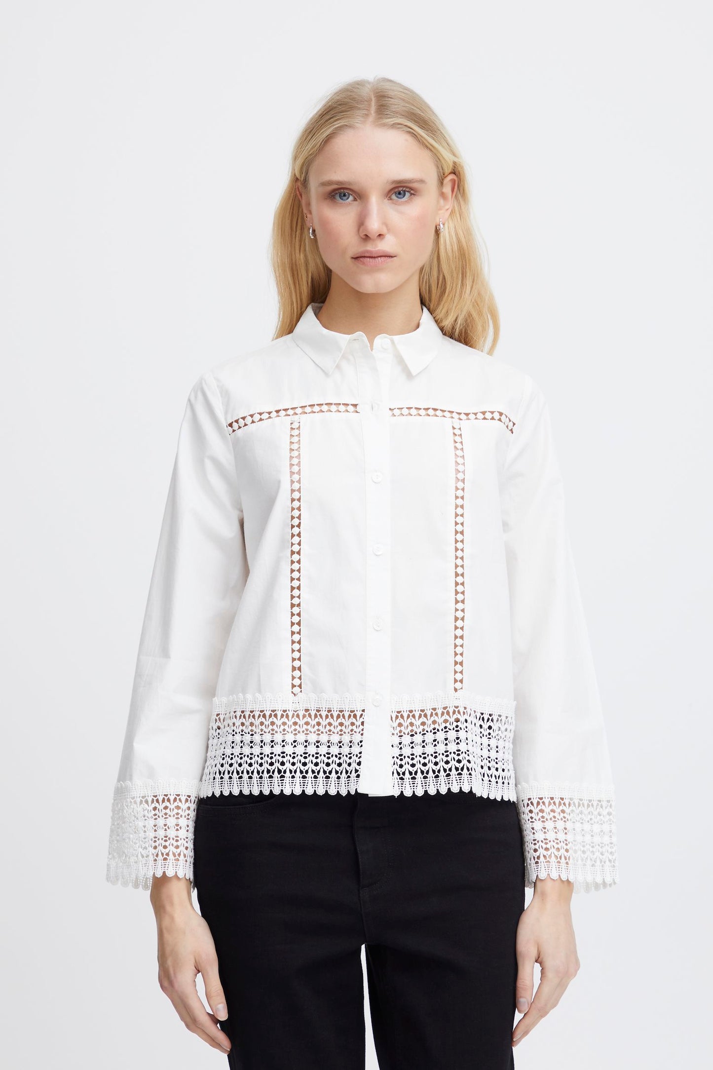 Cotton Lace-Detail Shirt