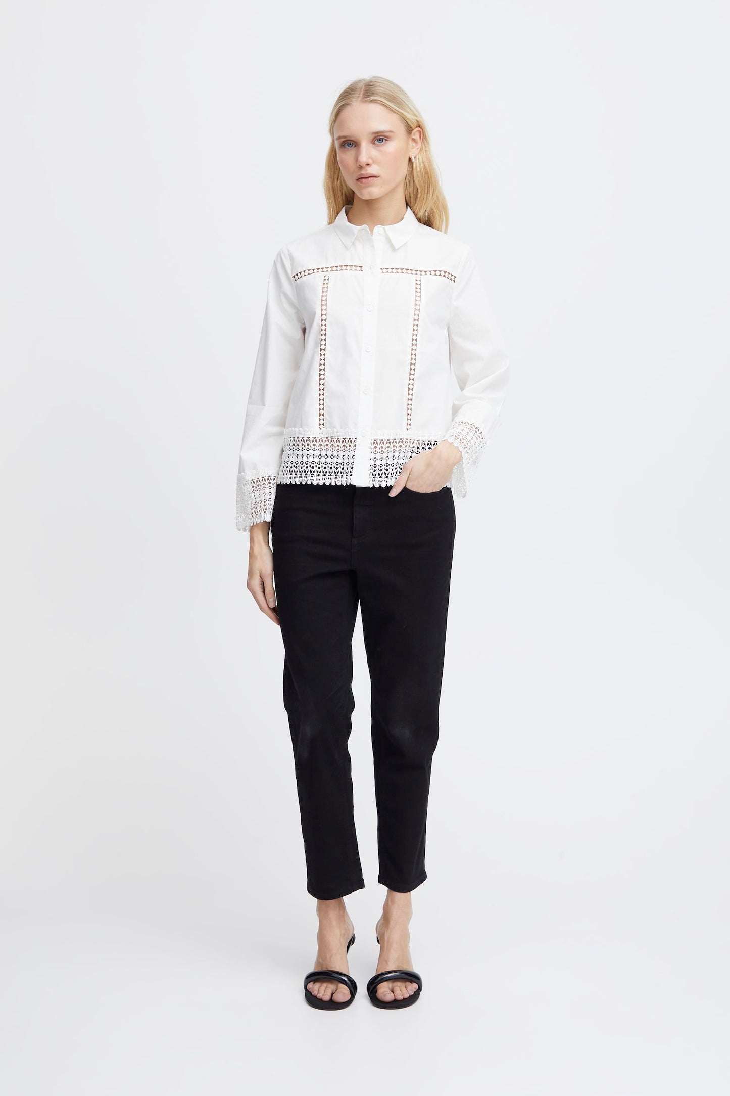 Cotton Lace-Detail Shirt