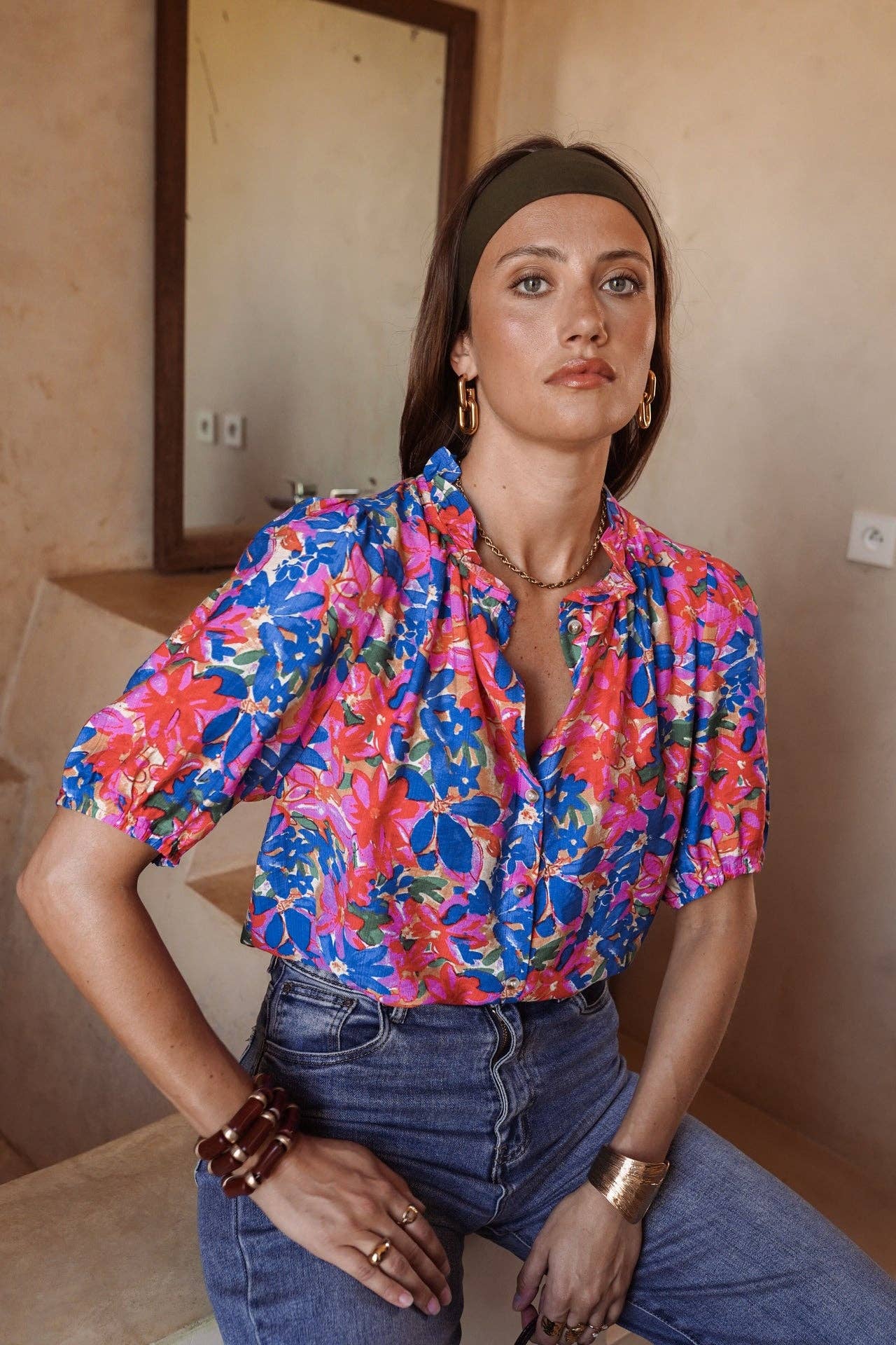 Wisteria Shirt (blue flowers)