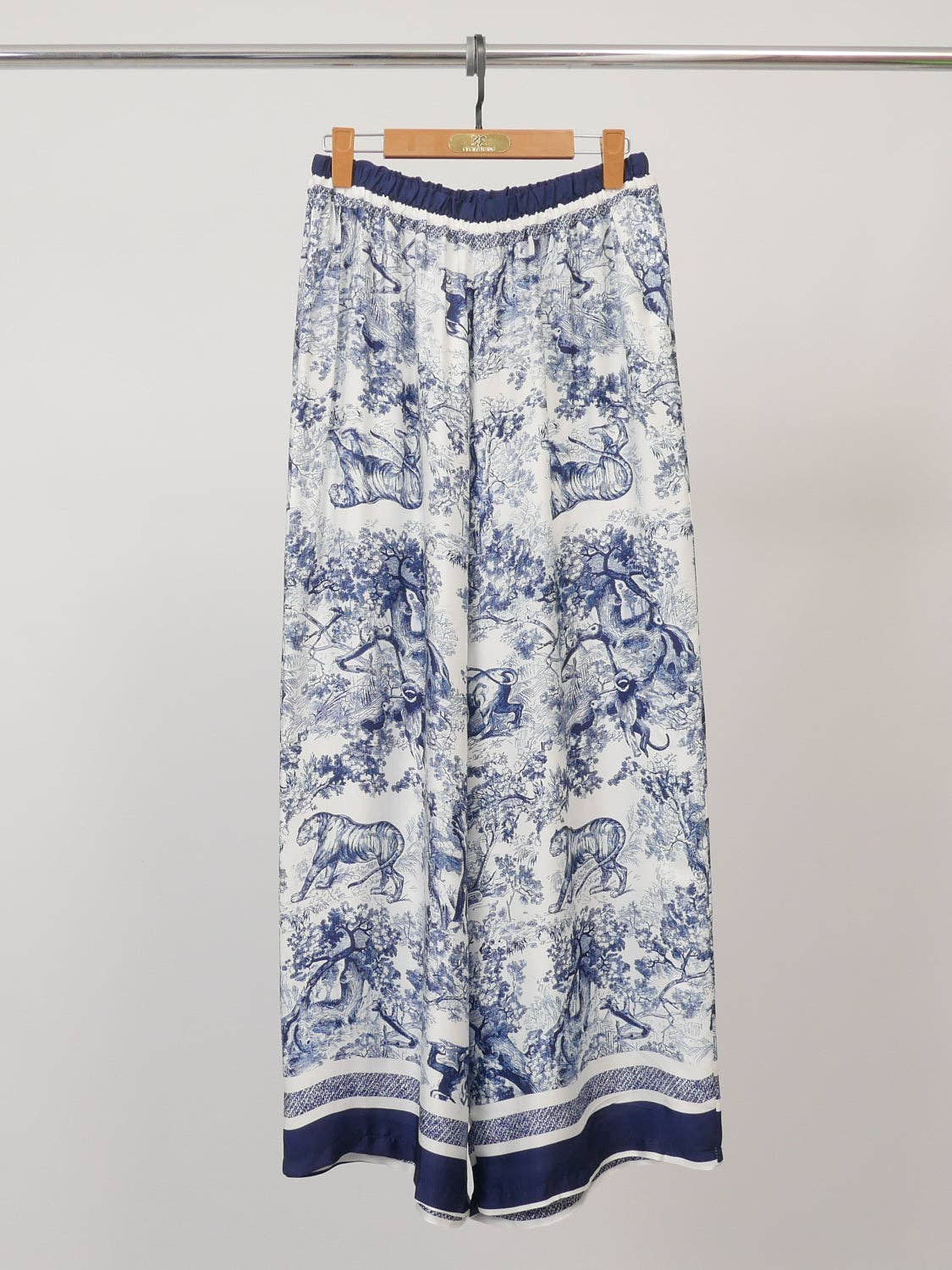 Printed Flowing Pants (Toile de Jouy Navy)