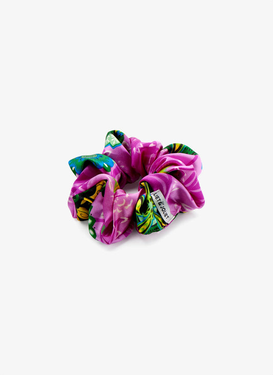 Printed Silky Scrunchie (Nove Purple)