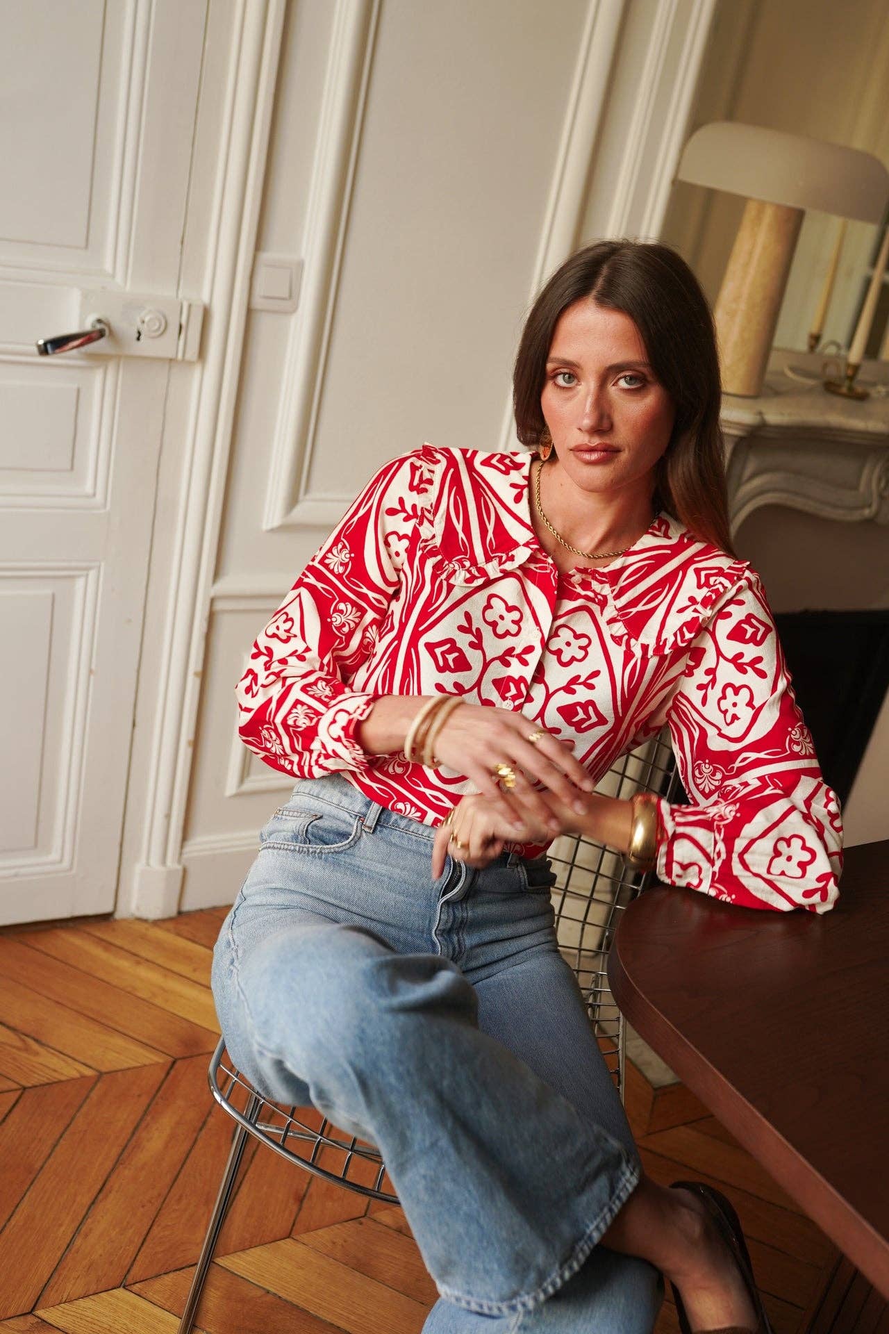 Anika Shirt (red/white)