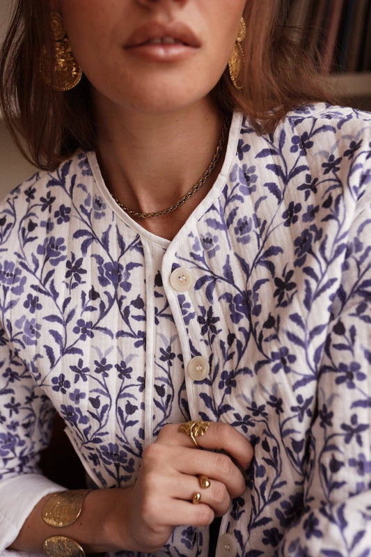 Sorina Jacket  (flowers blue)