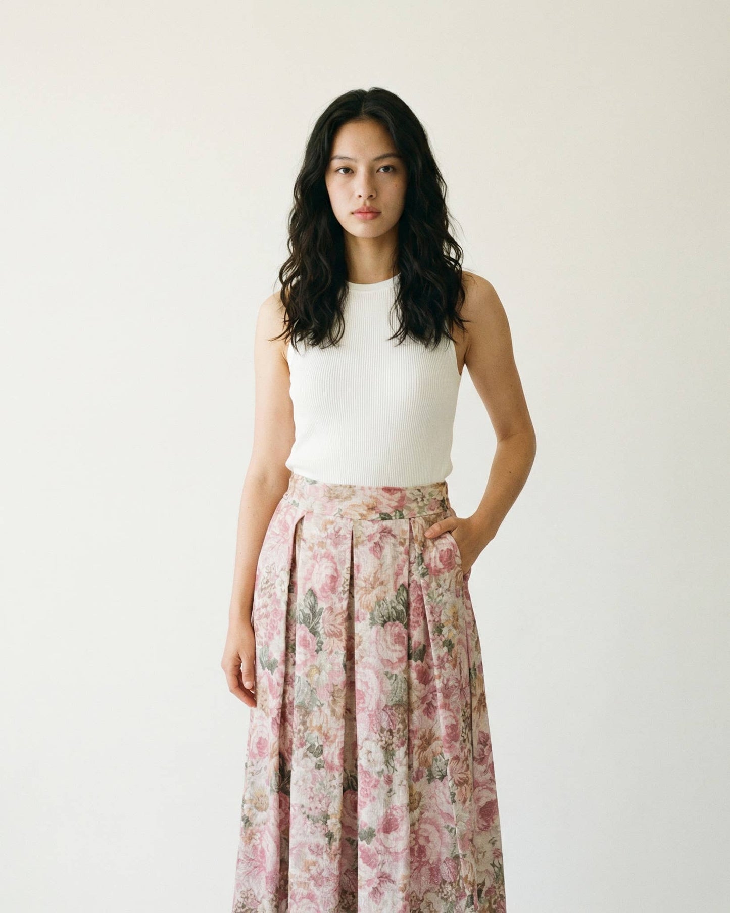 Tivoli Gardens Midi Skirt (pink)
