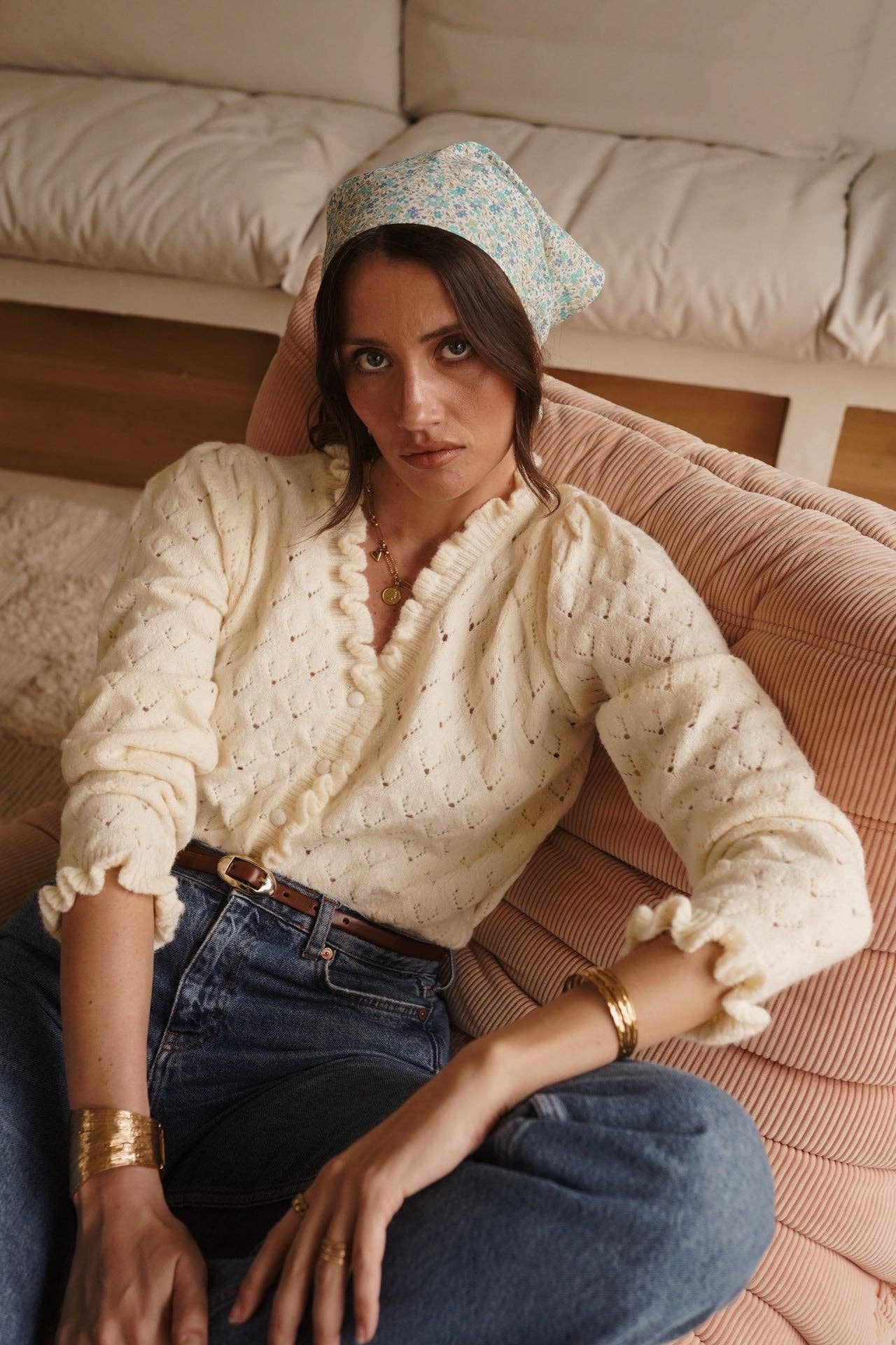 Knitted Cardigan Fluffy Clouds (beige)