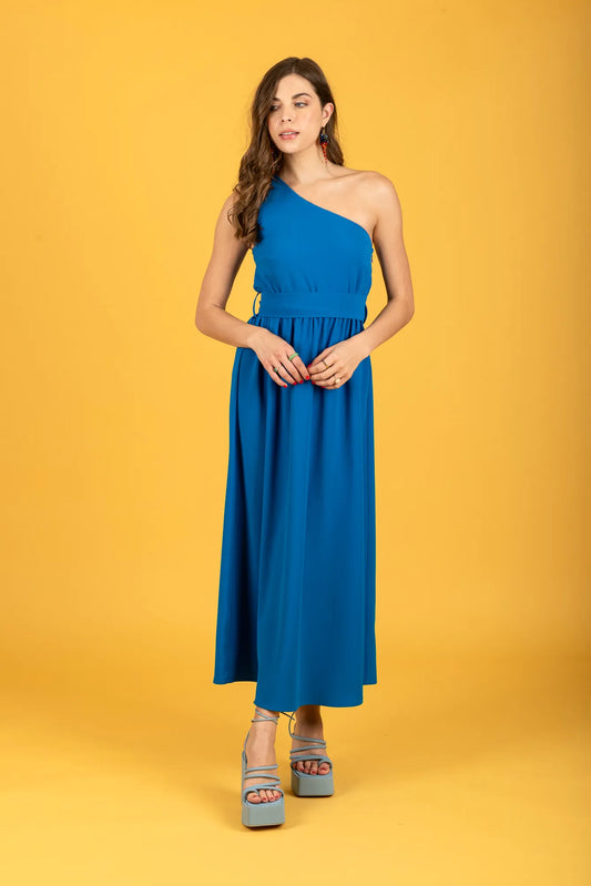 Layla One-Shoulder Dress (royal blue)